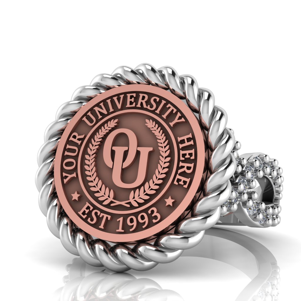 Lubid | Infinity Bezel Band Custom College Ring