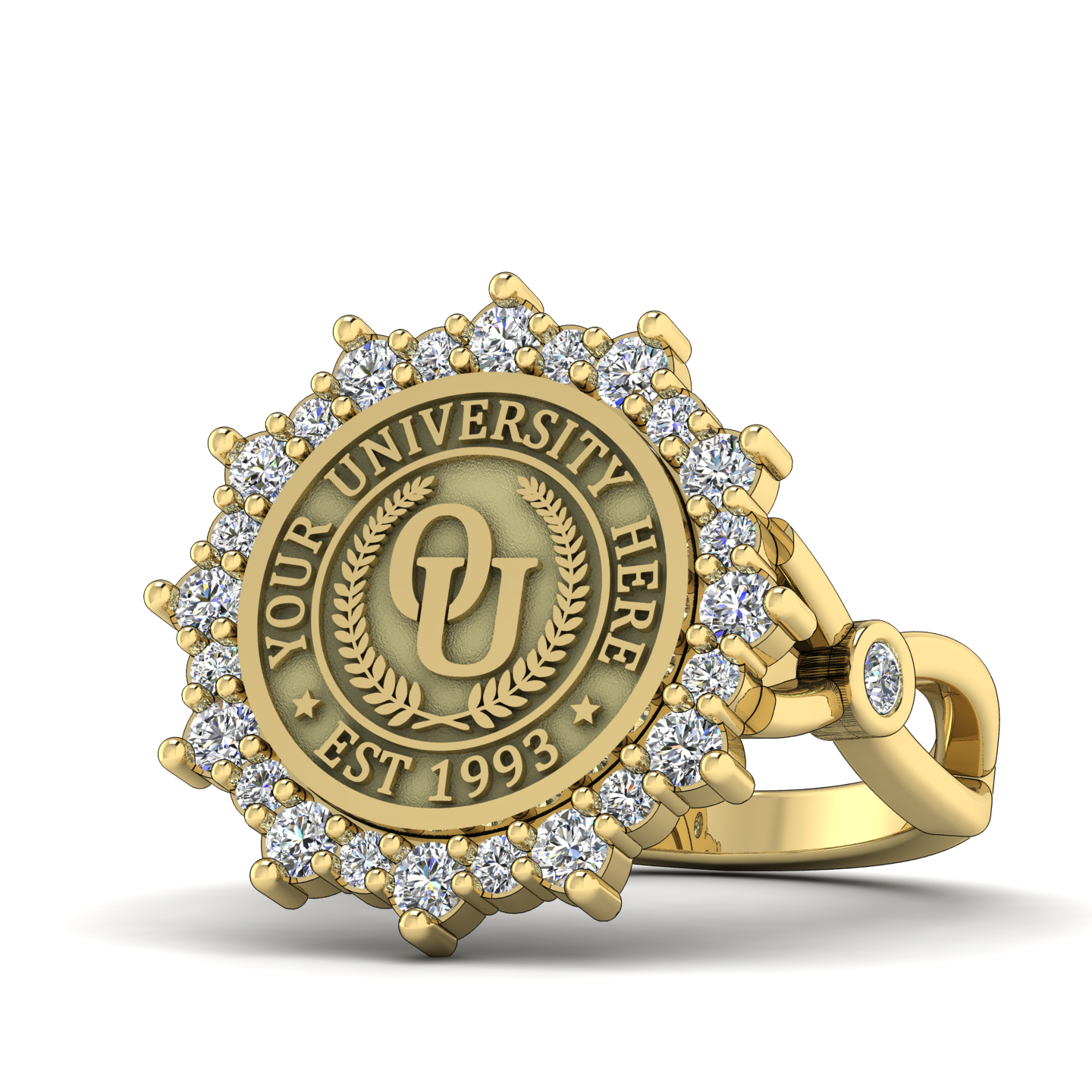 Attraente | Infinity Bezel Band Custom College Ring