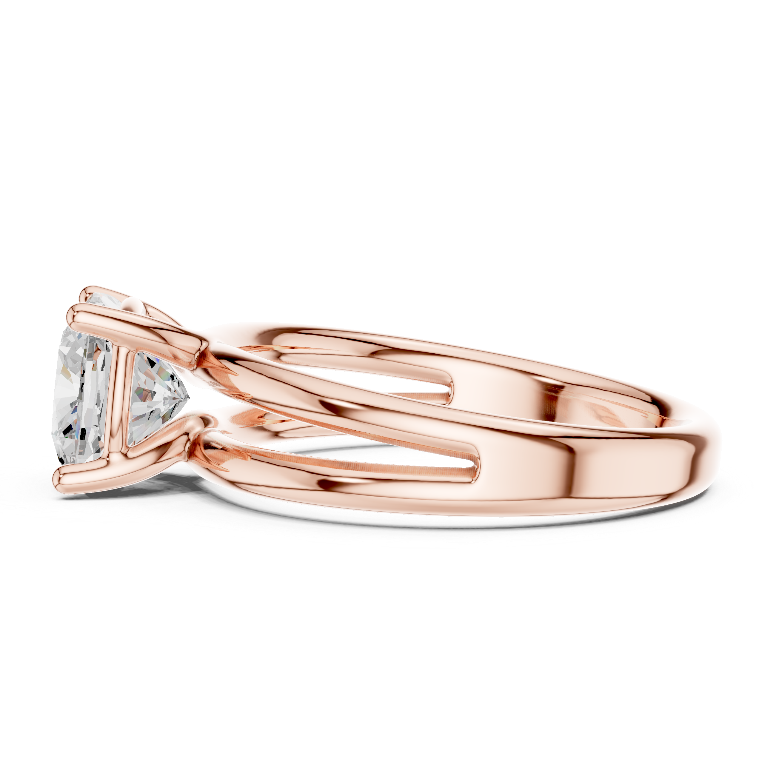 Cushion Cut Solitaire Ring – Double Band Contemporary Design