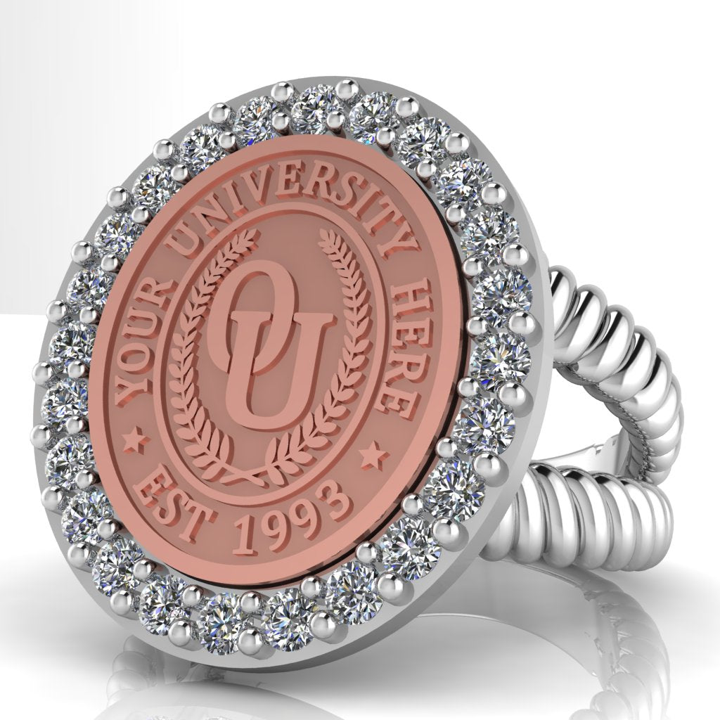 Circum Oval | V-Rope Band Custom College Ring