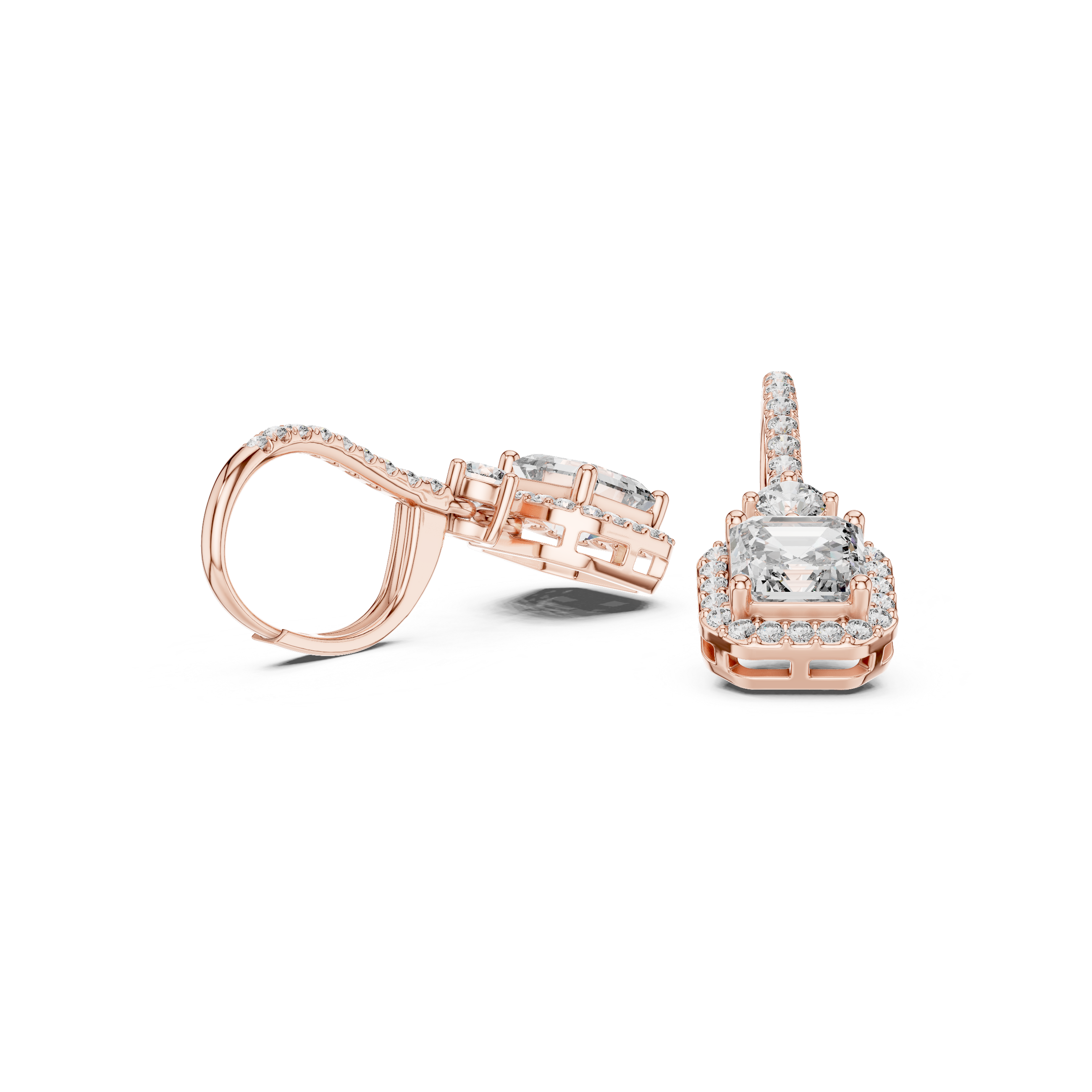 Royal Asscher Diamond Drop Earrings