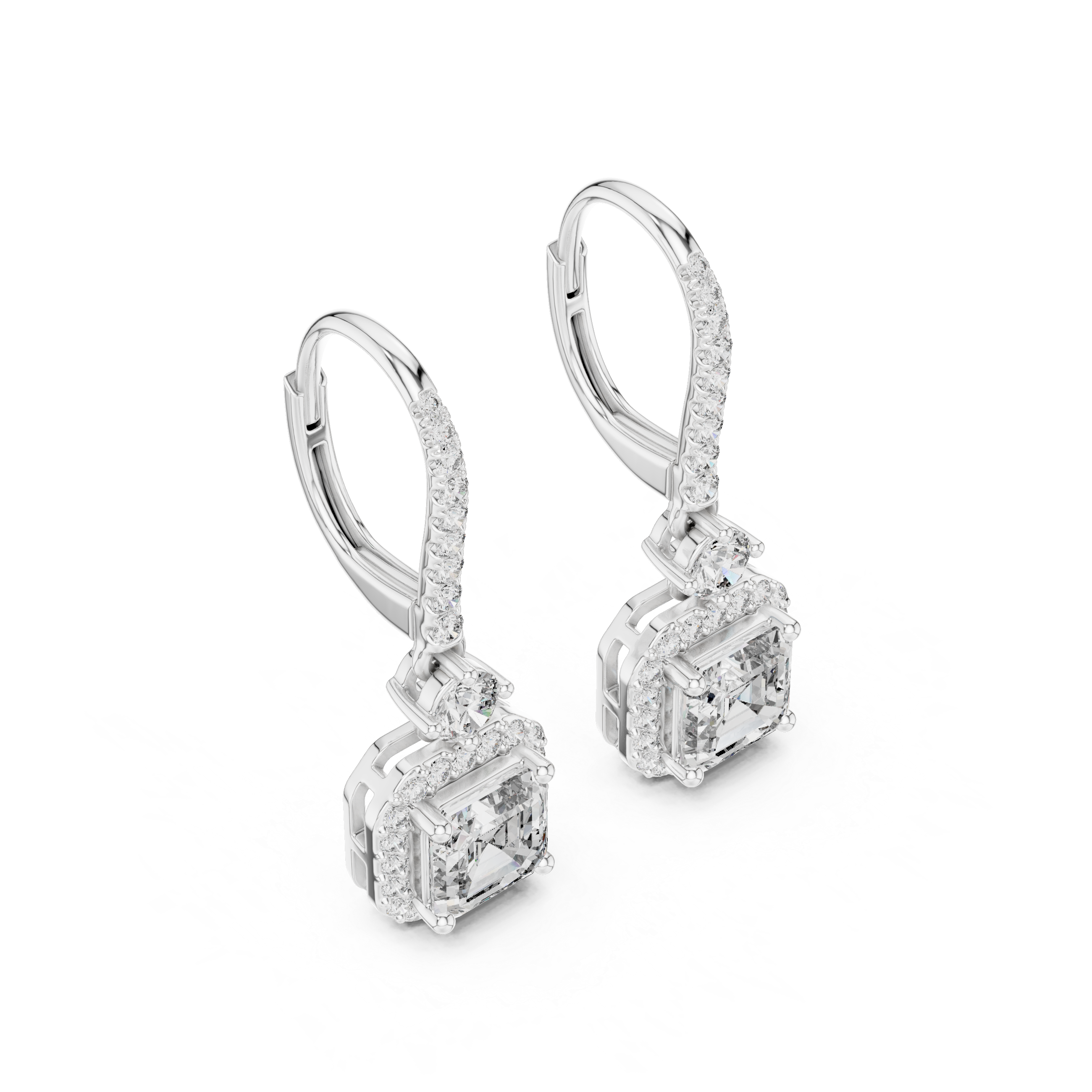 Royal Asscher Diamond Drop Earrings