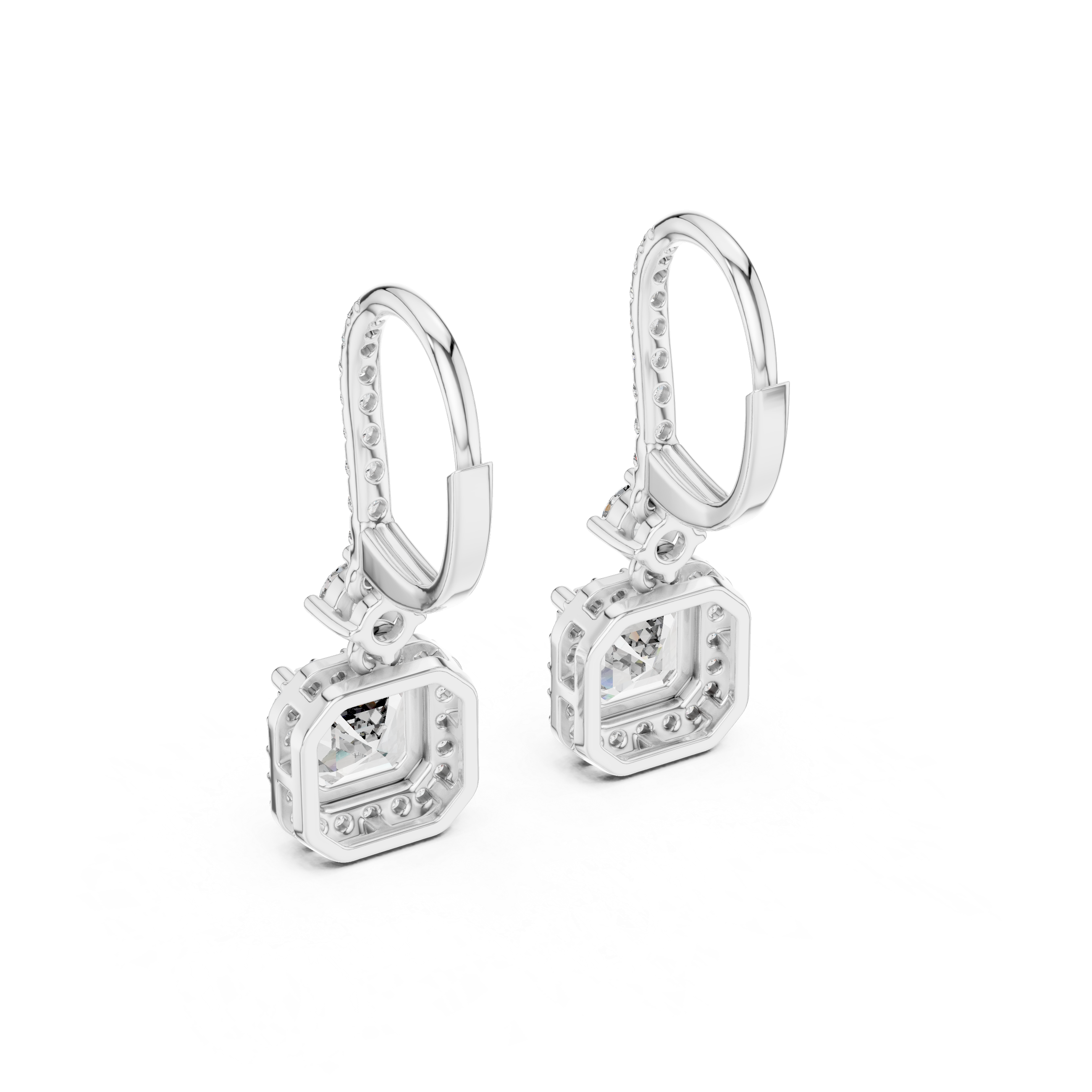 Royal Asscher Diamond Drop Earrings