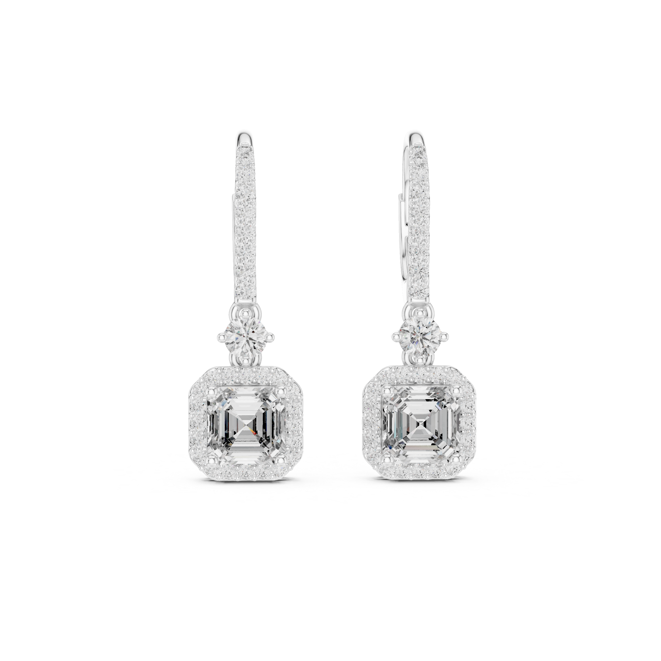 Royal Asscher Diamond Drop Earrings