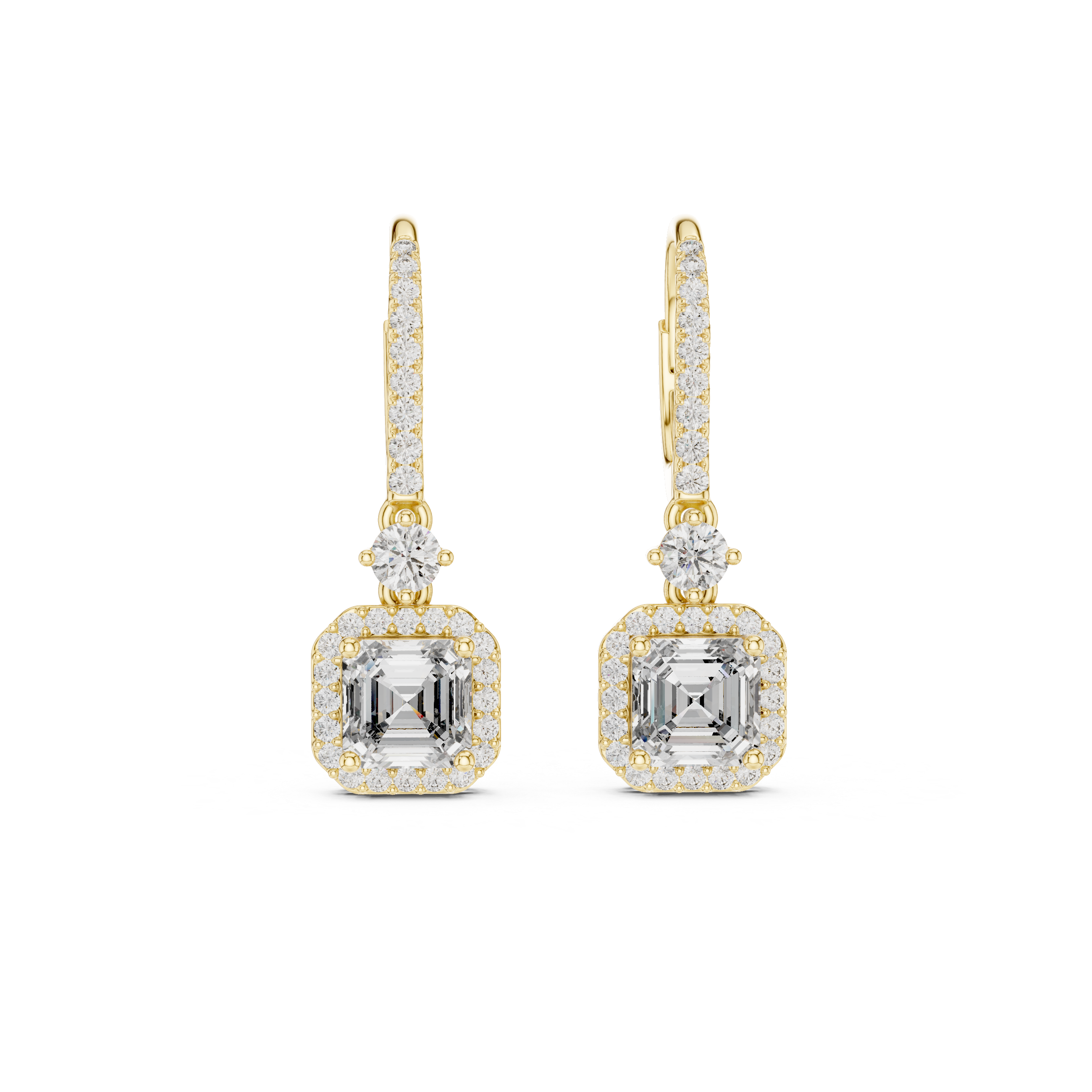 Royal Asscher Diamond Drop Earrings
