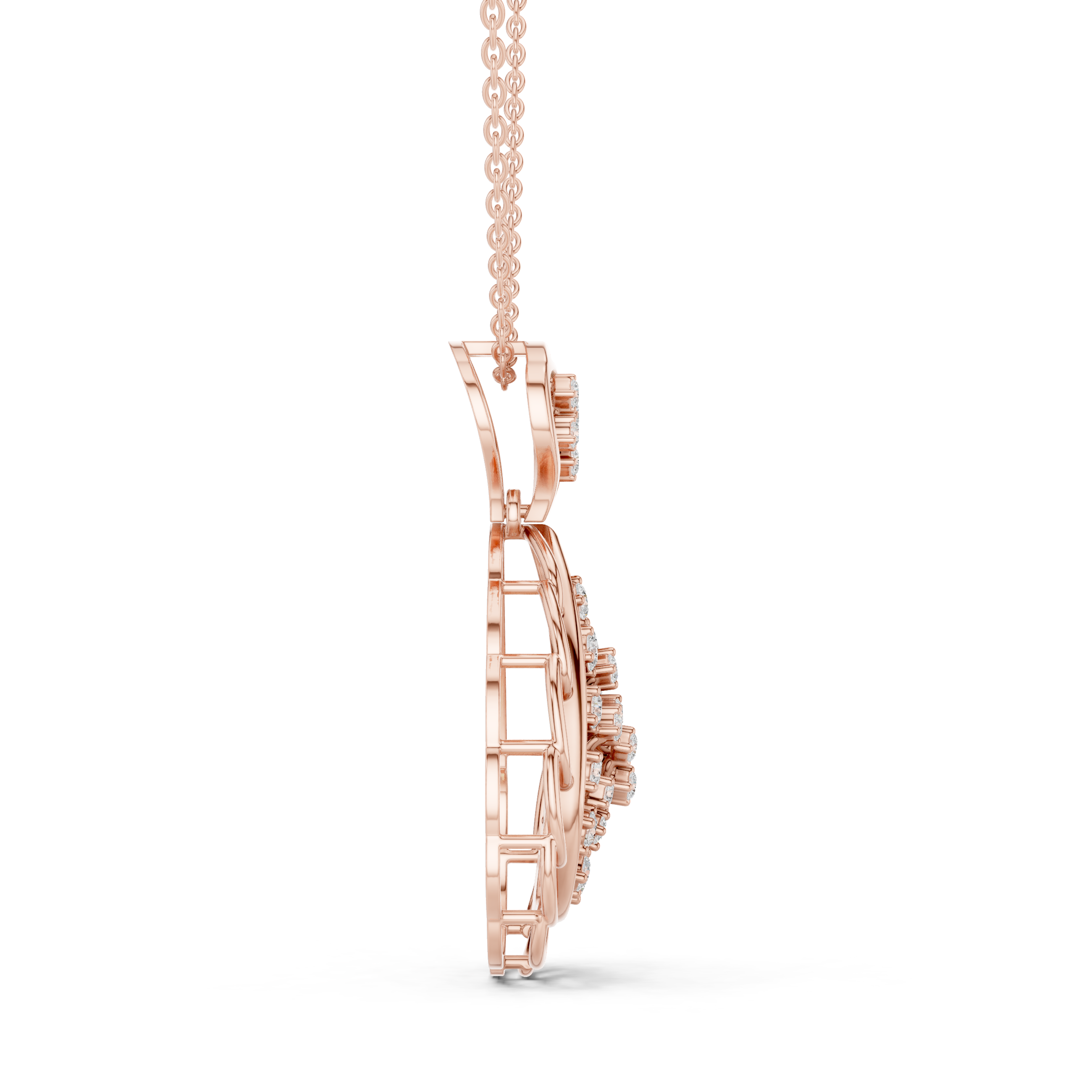 Elegant Teardrop Diamond Pendant