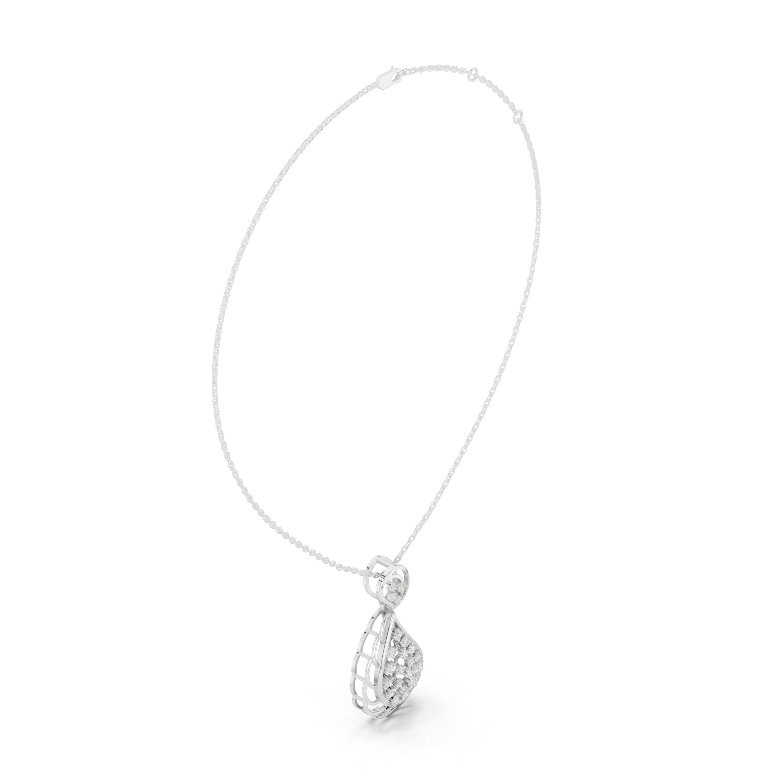 Elegant Teardrop Diamond Pendant