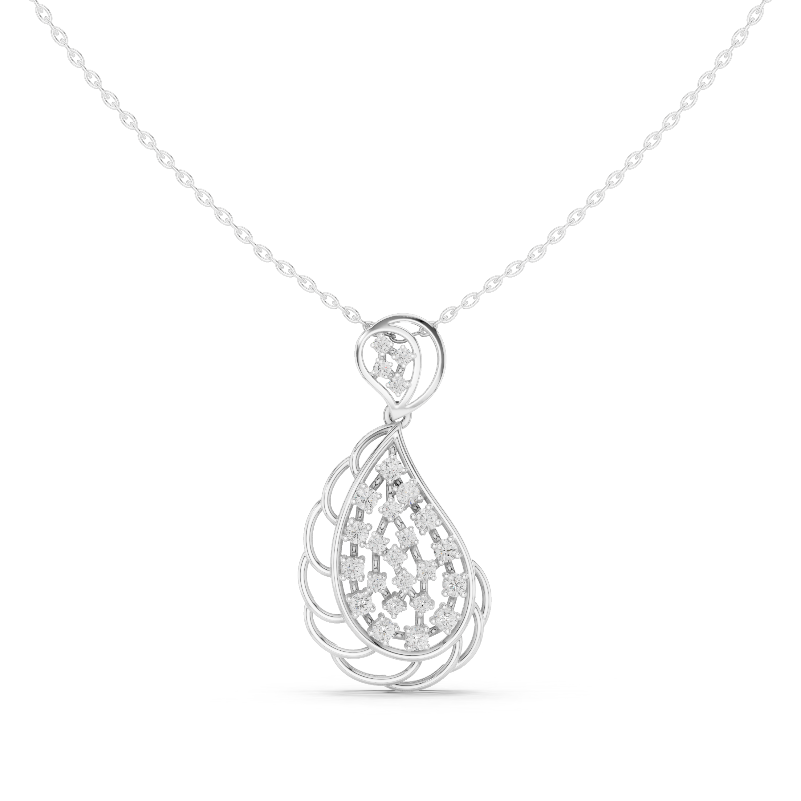 Elegant Teardrop Diamond Pendant