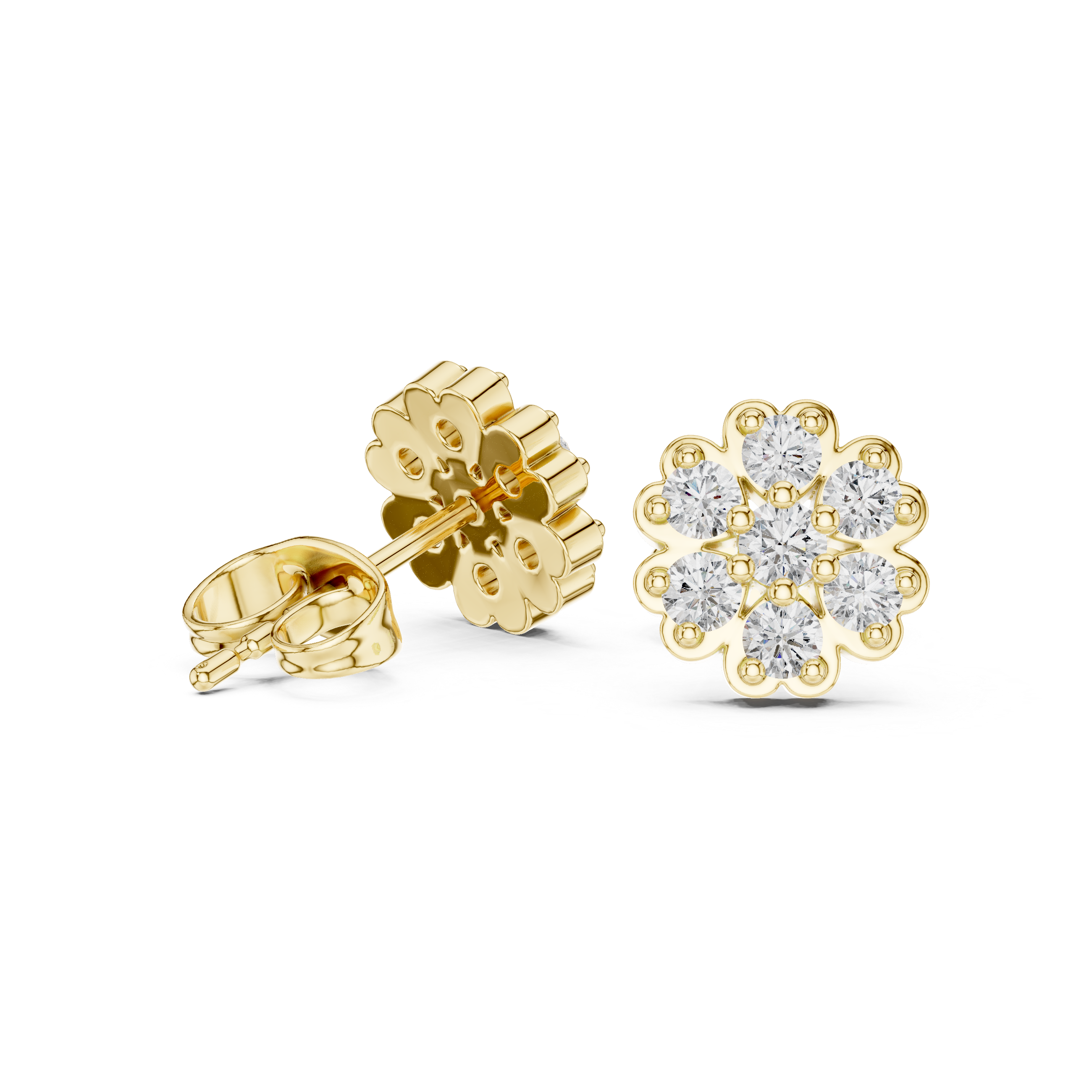 Elegant Floral Diamond Earrings