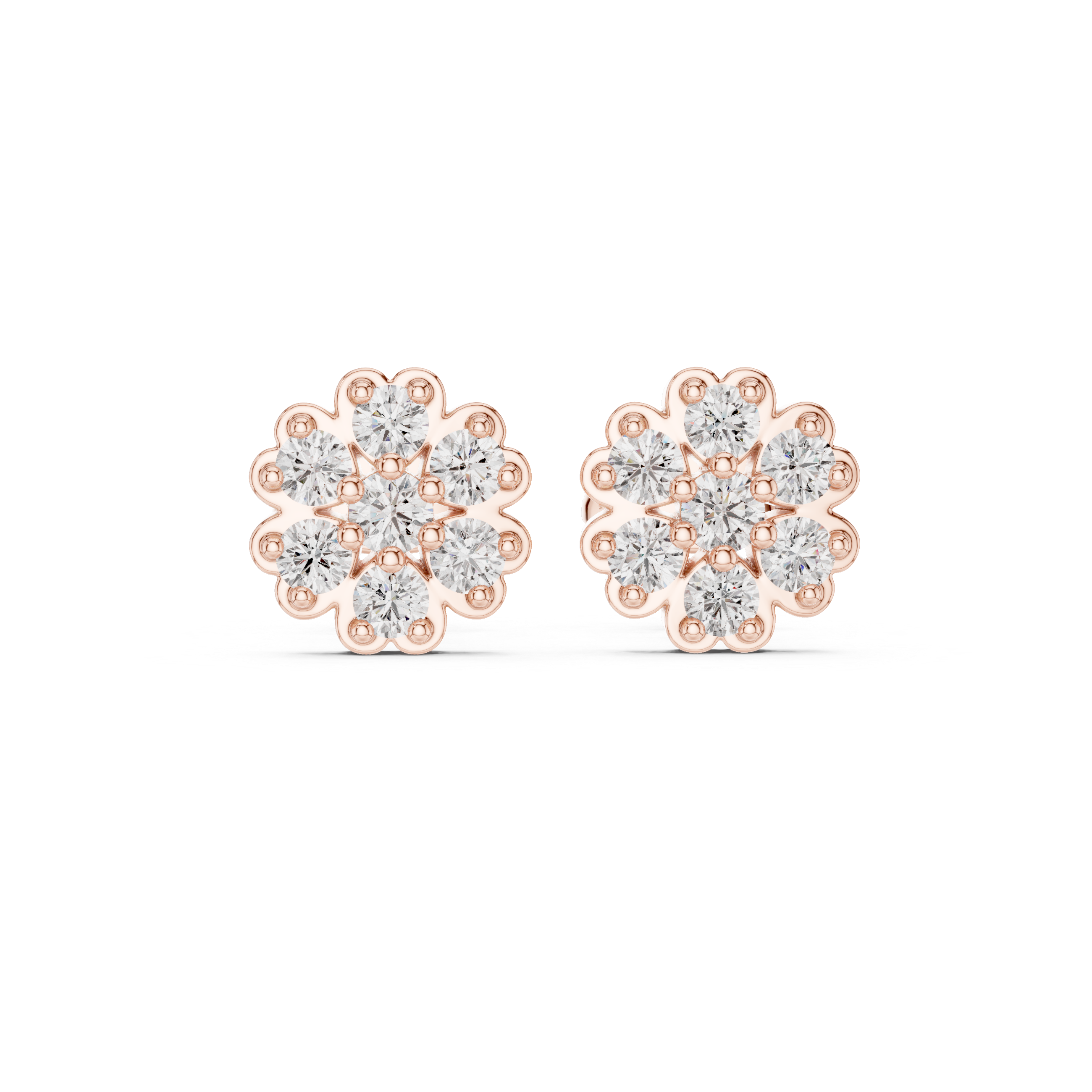 Elegant Floral Diamond Earrings