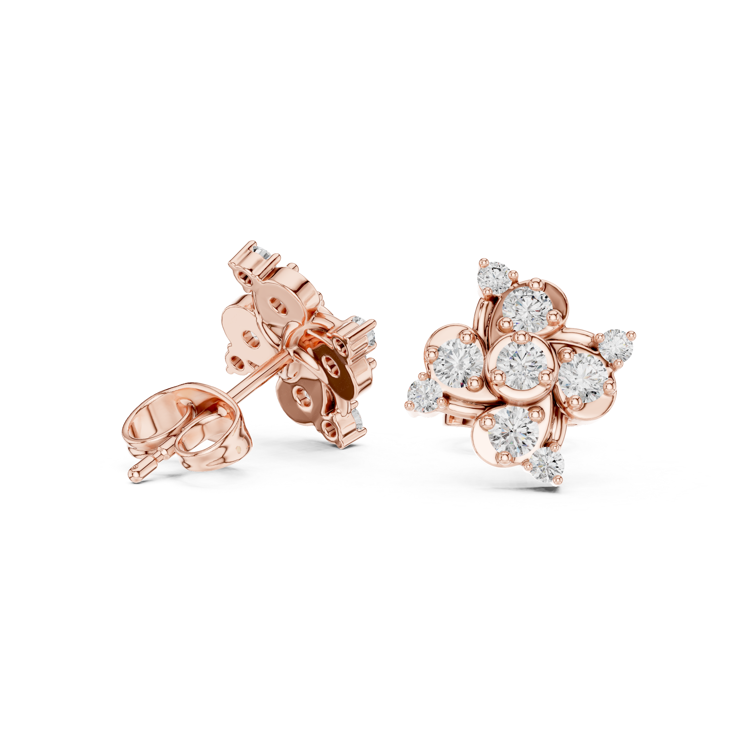 Radiant Floral Diamond Earrings