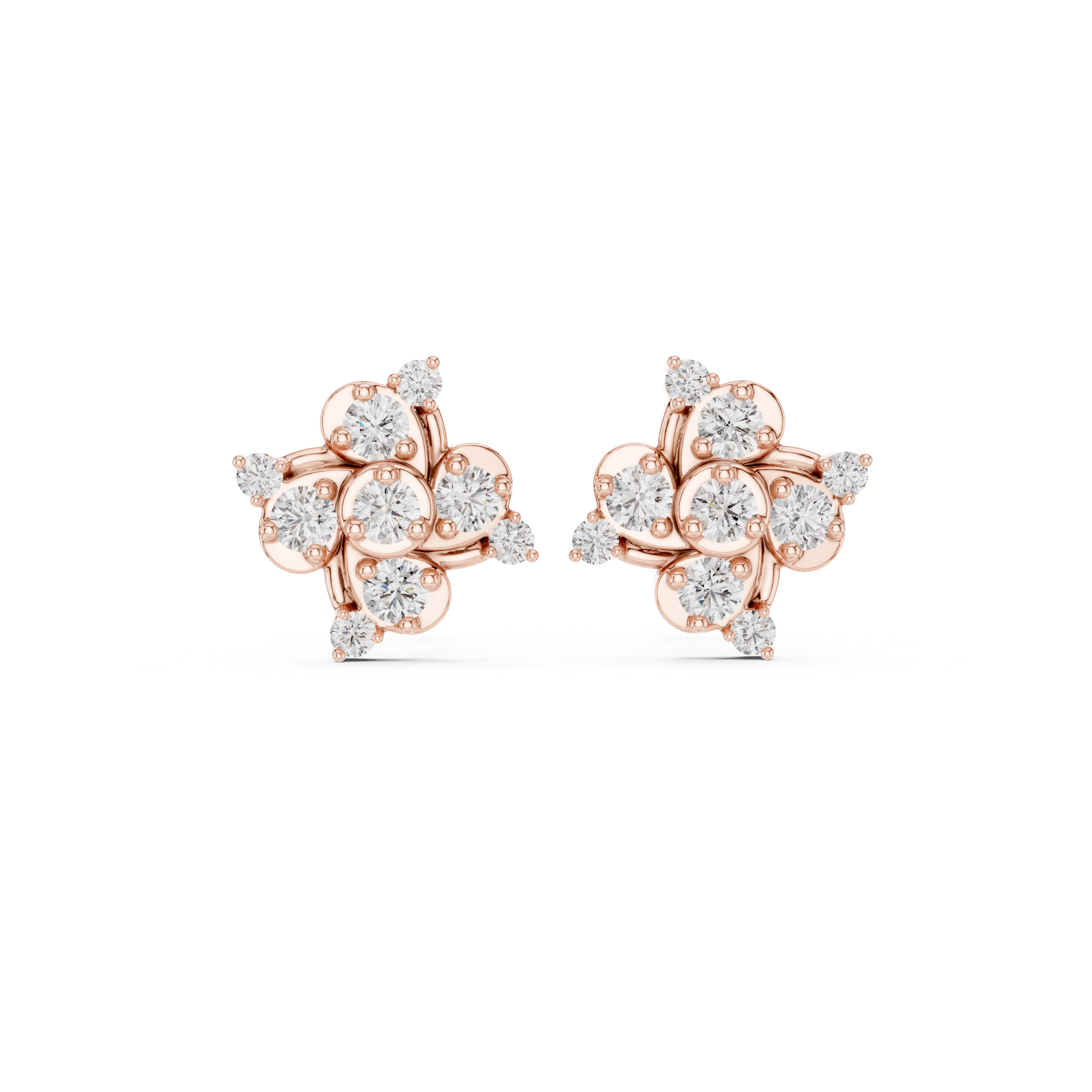 Radiant Floral Diamond Earrings