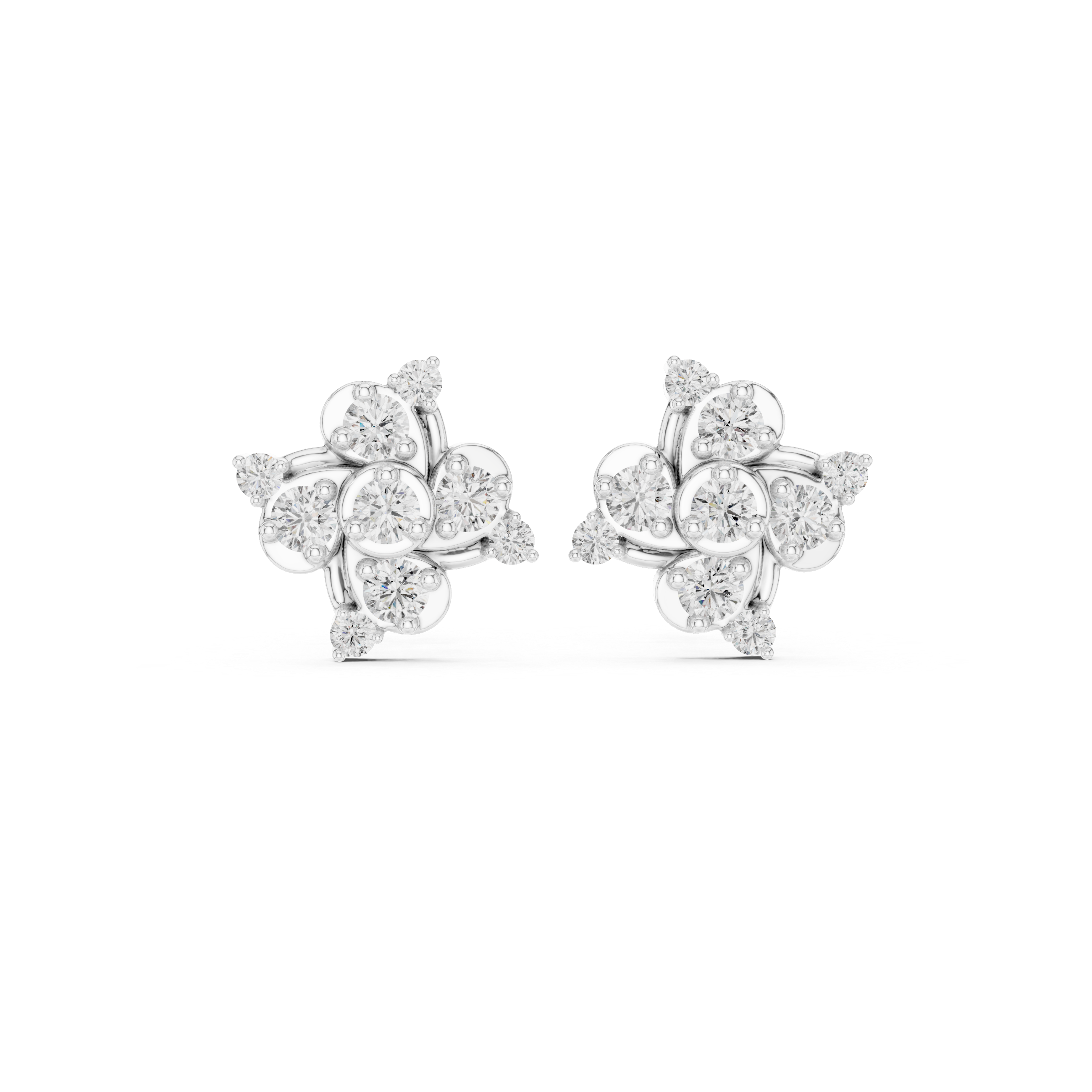 Radiant Floral Diamond Earrings