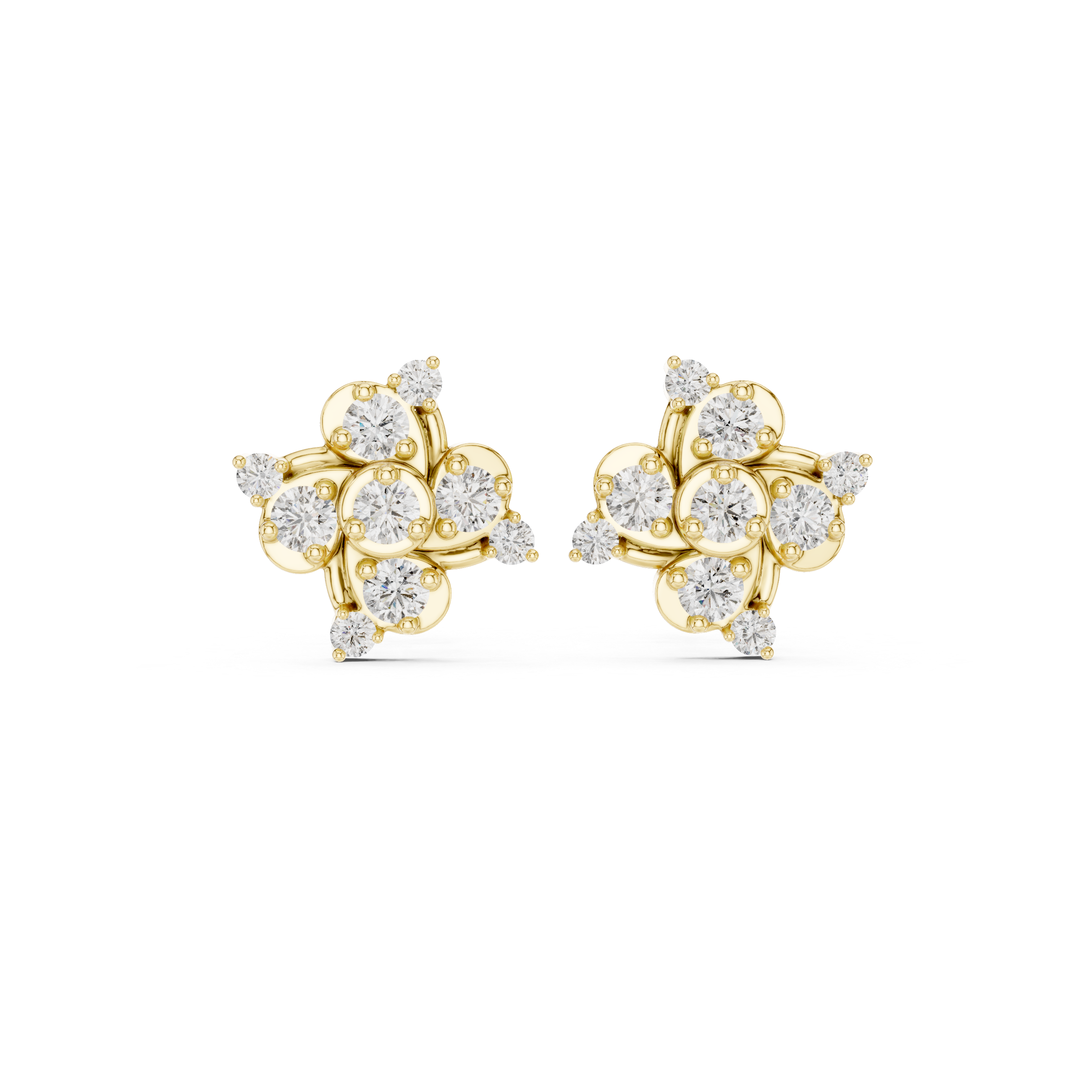 Radiant Floral Diamond Earrings