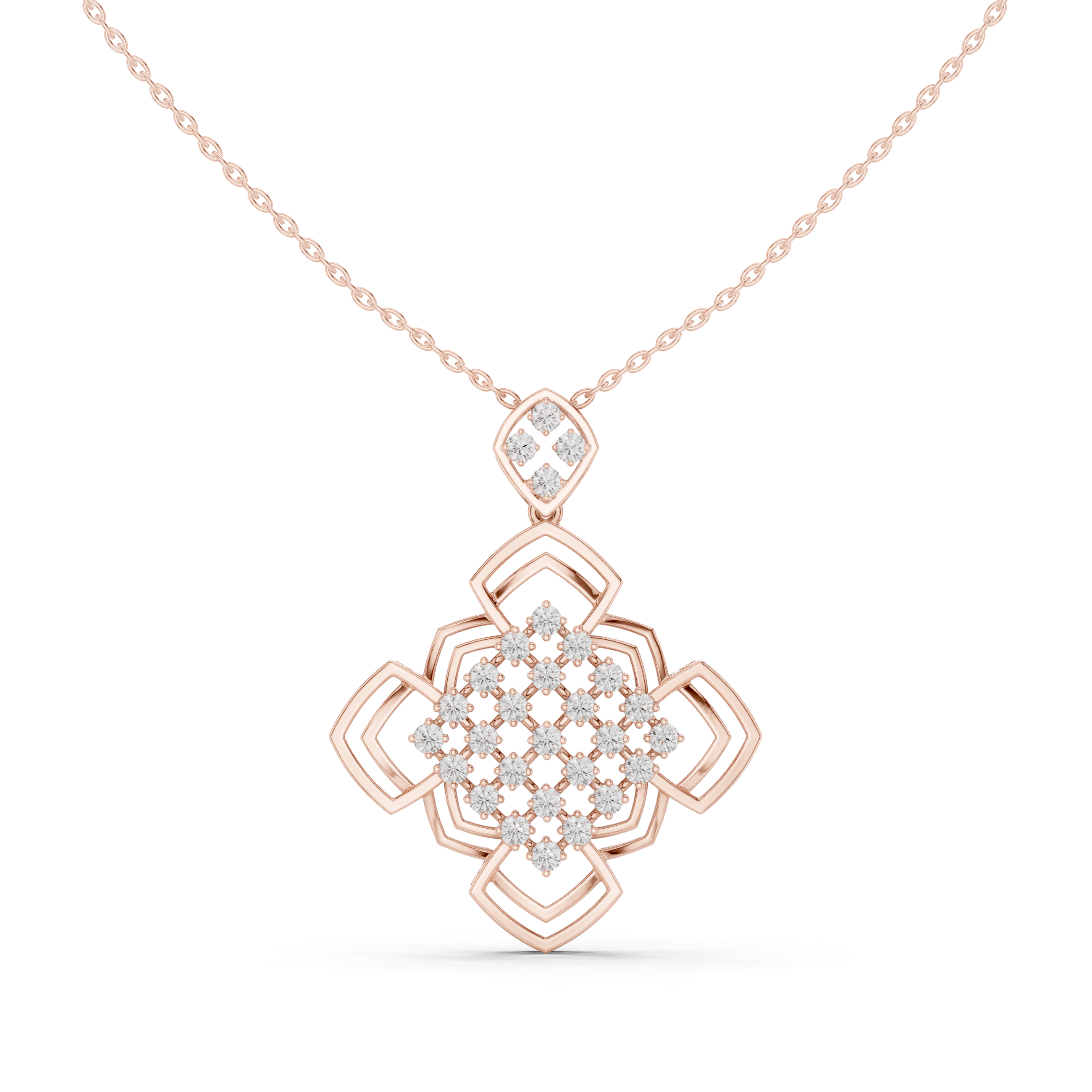 Imperial Diamond Halo Pendant