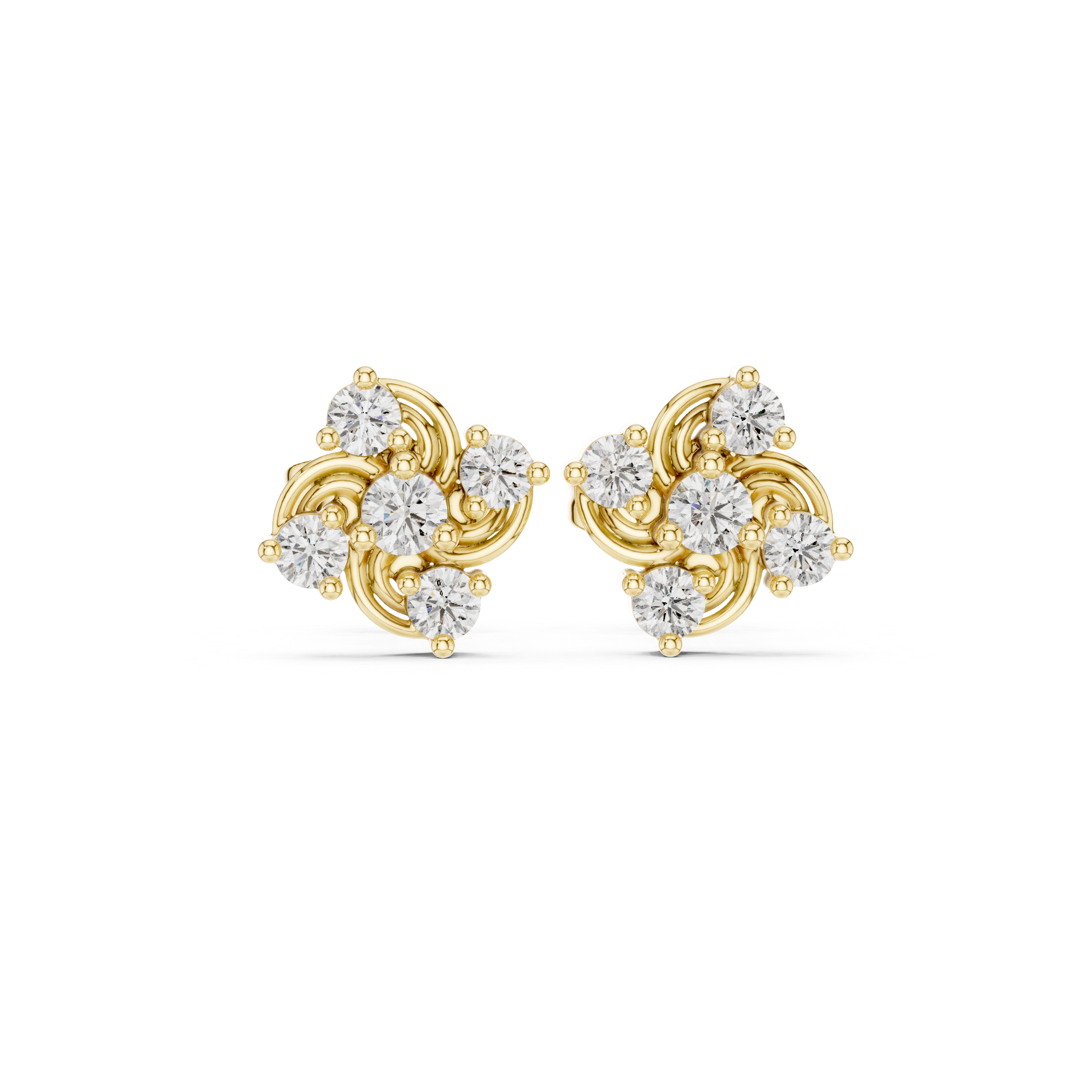 Luxury Swirl Diamond Earrings