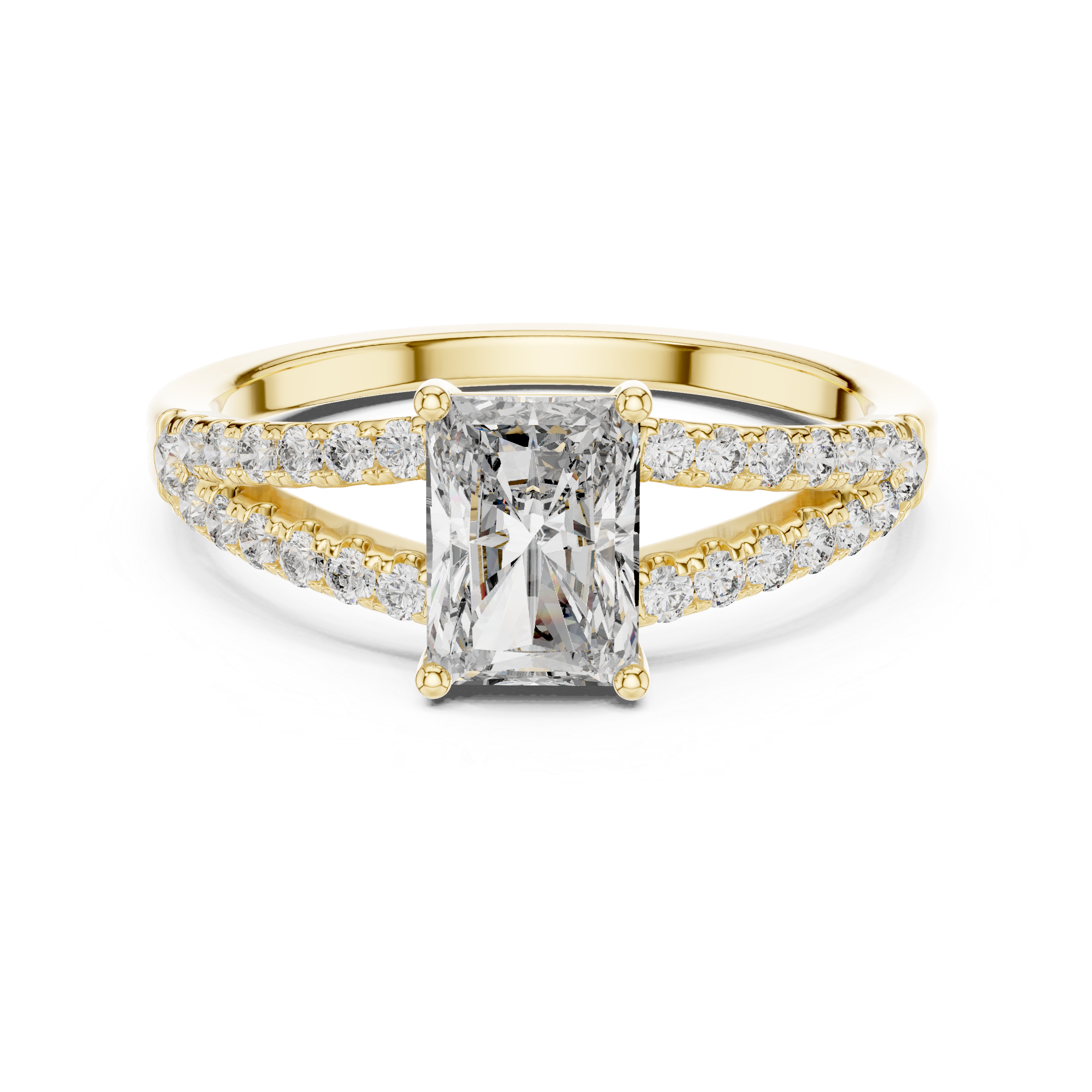 Luxury Radiant Split Diamond Ring