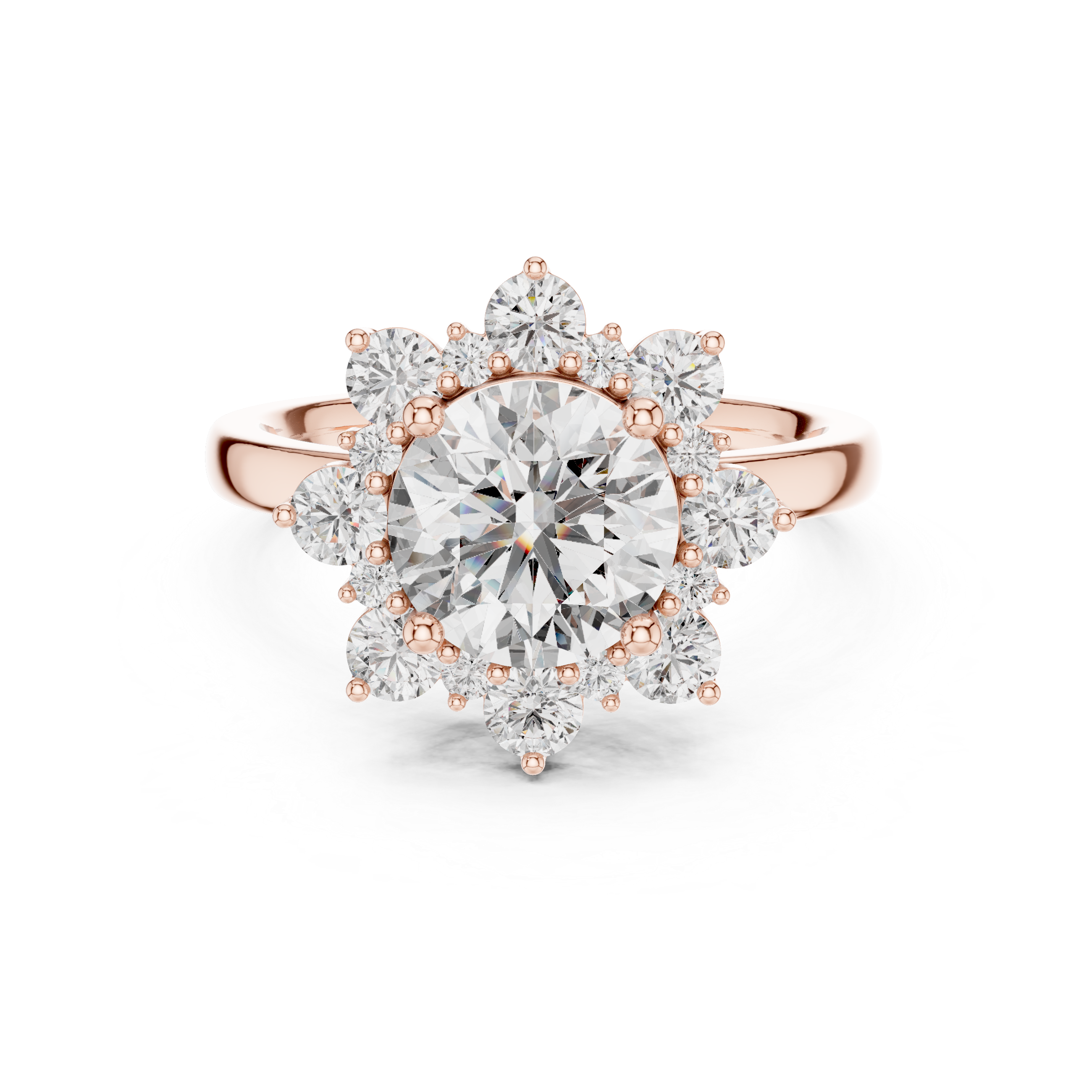 Luxury Halo Cluster Diamond Ring