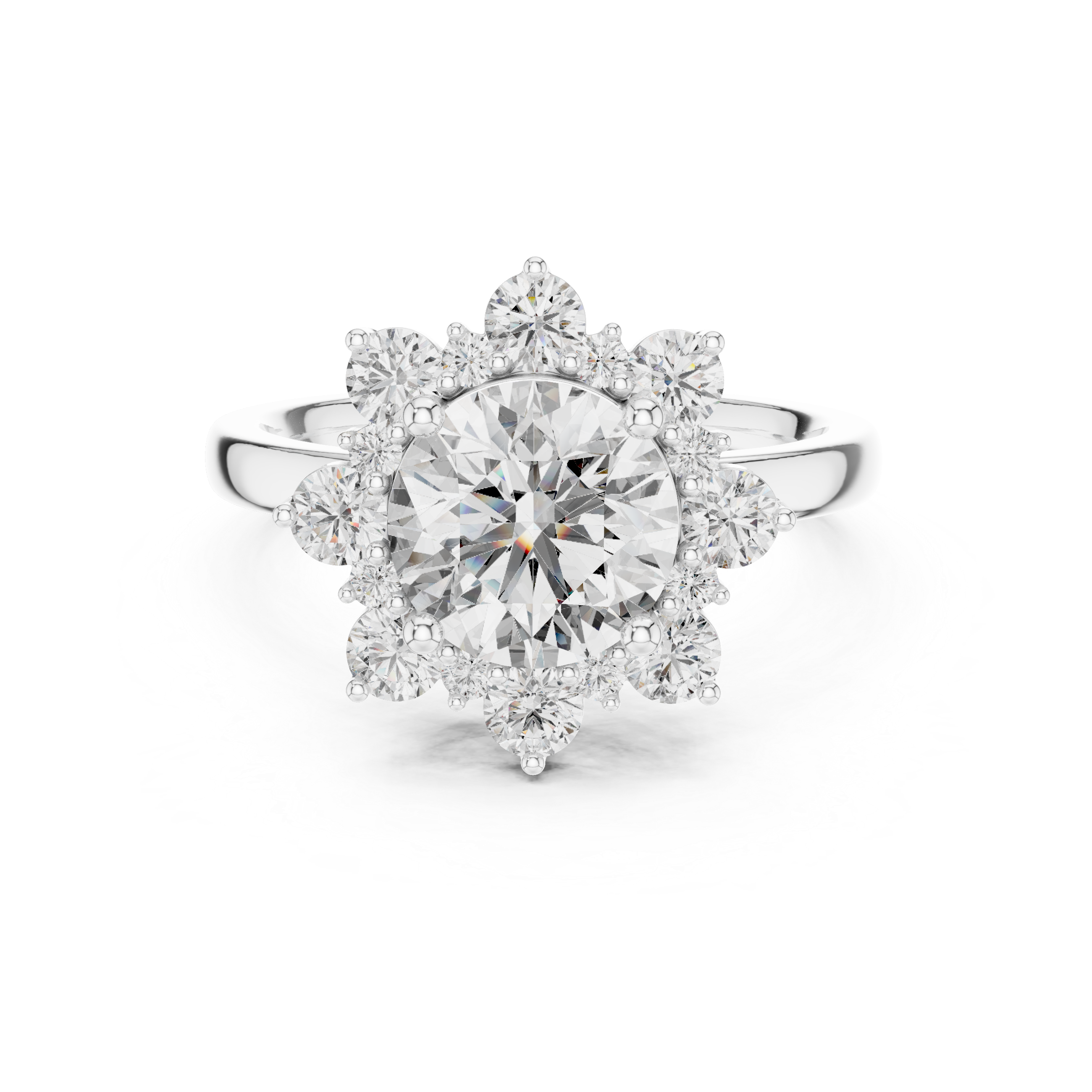 Luxury Halo Cluster Diamond Ring