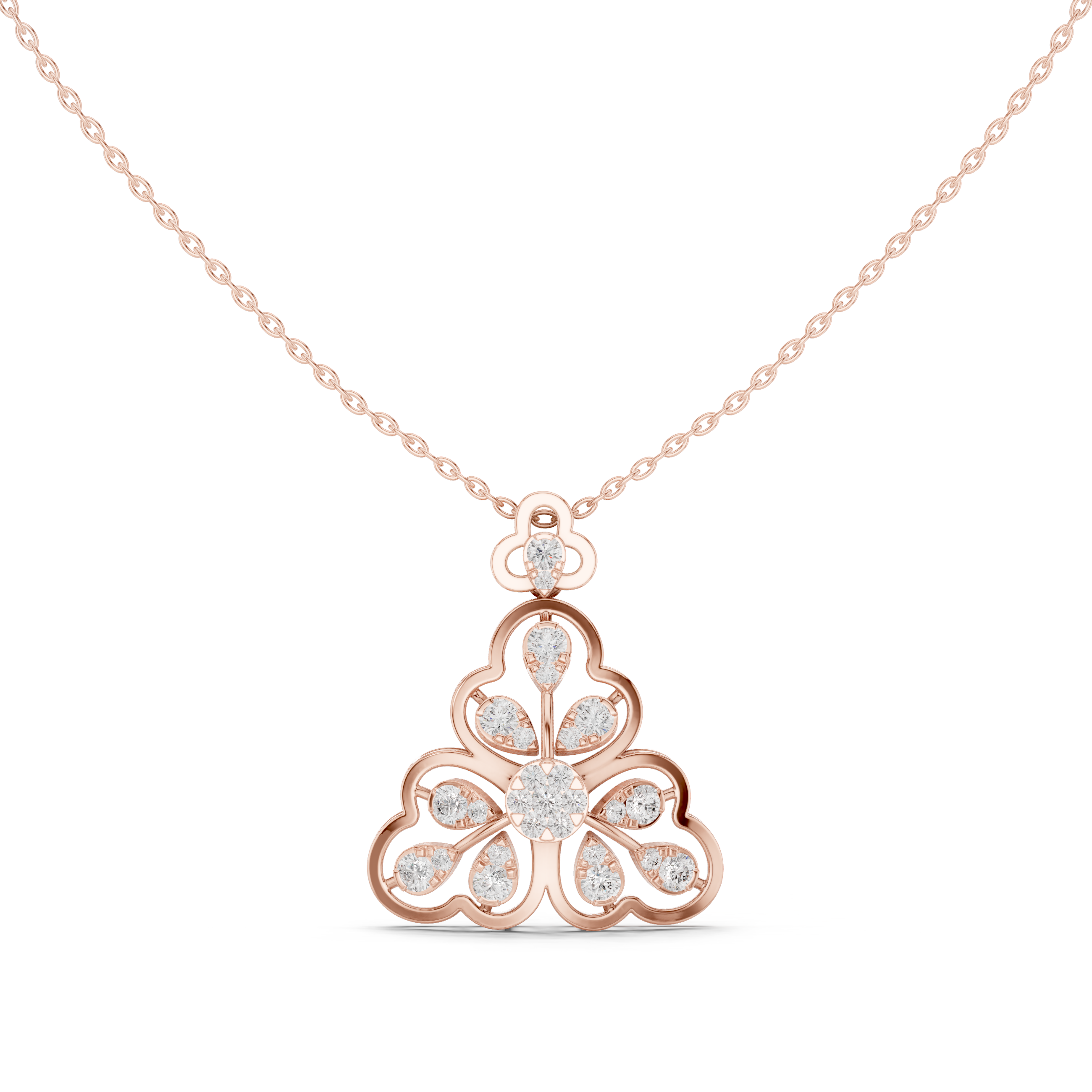 Regal Floral Diamond Pendant