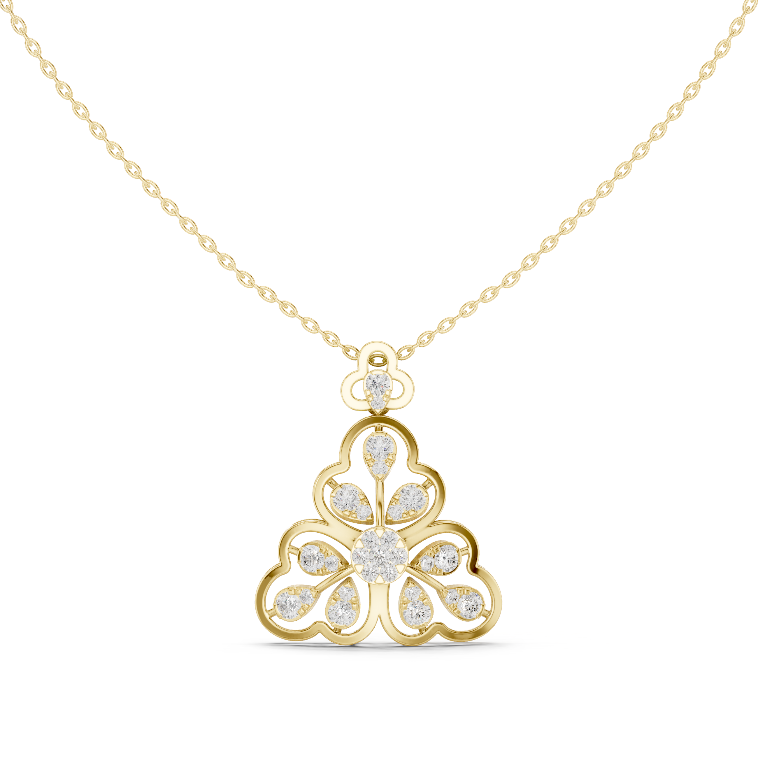 Regal Floral Diamond Pendant