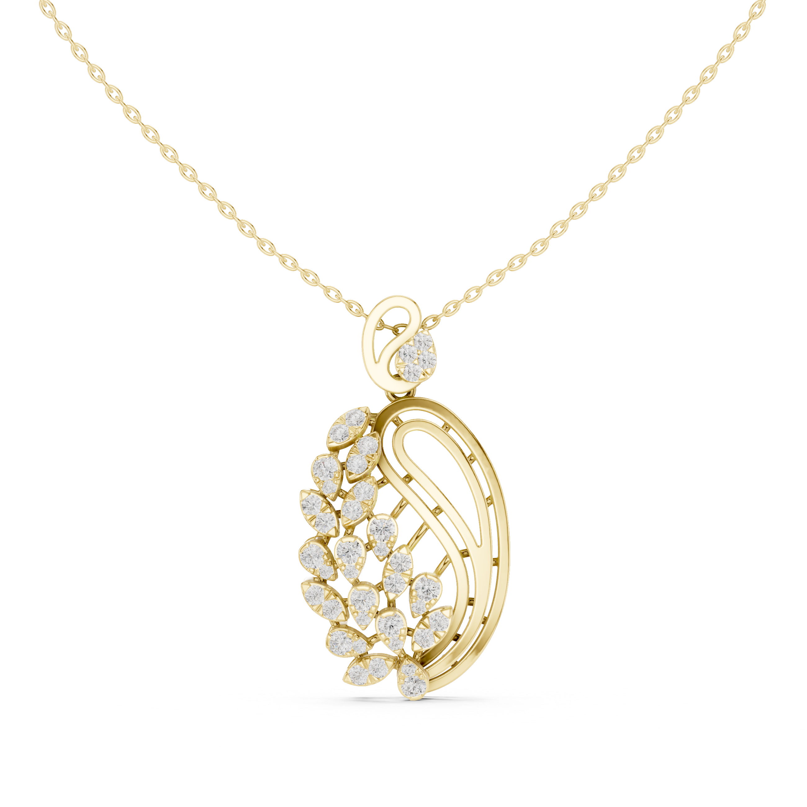 Majestic Leaf Diamond Pendant