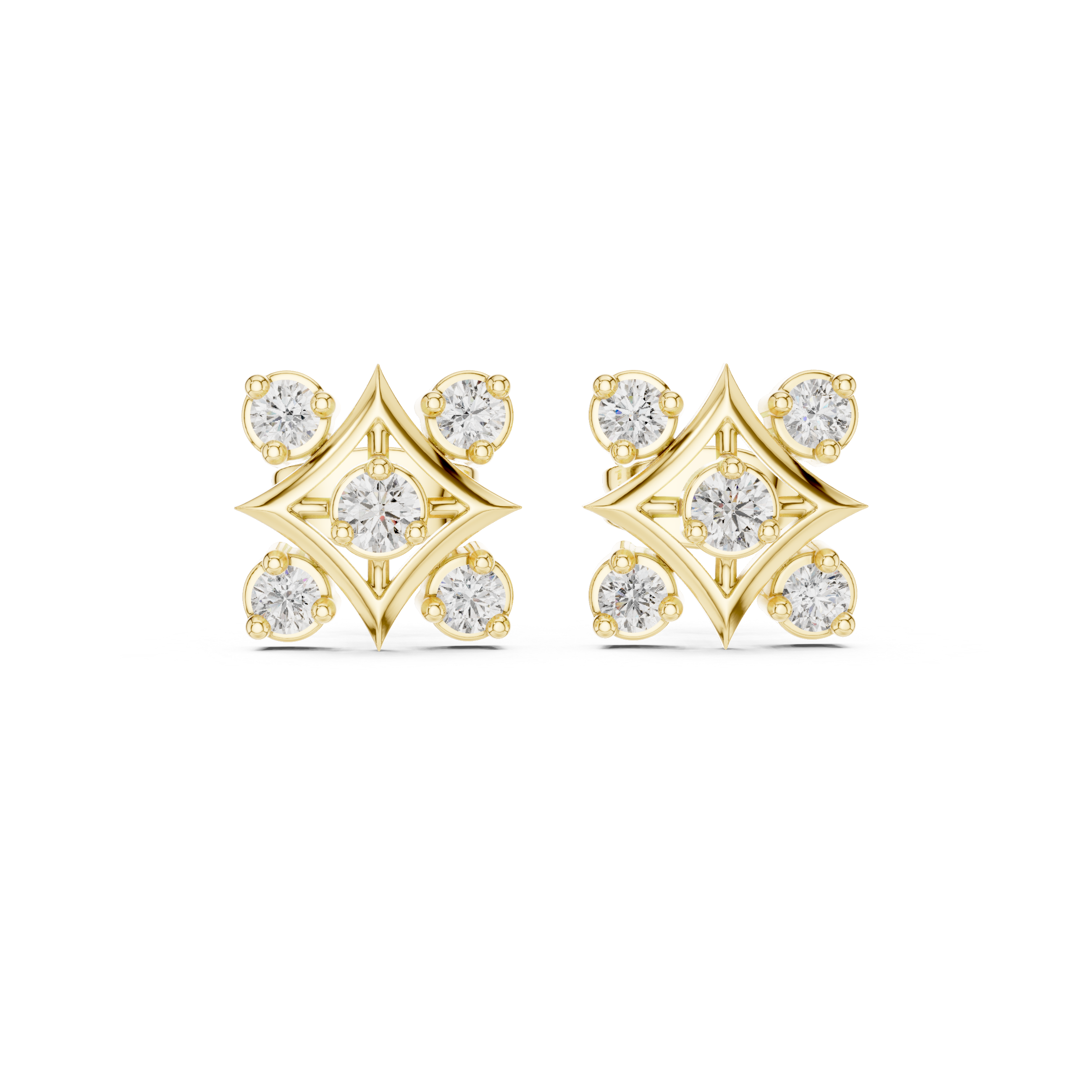 Luxury Geometric Diamond Earrings