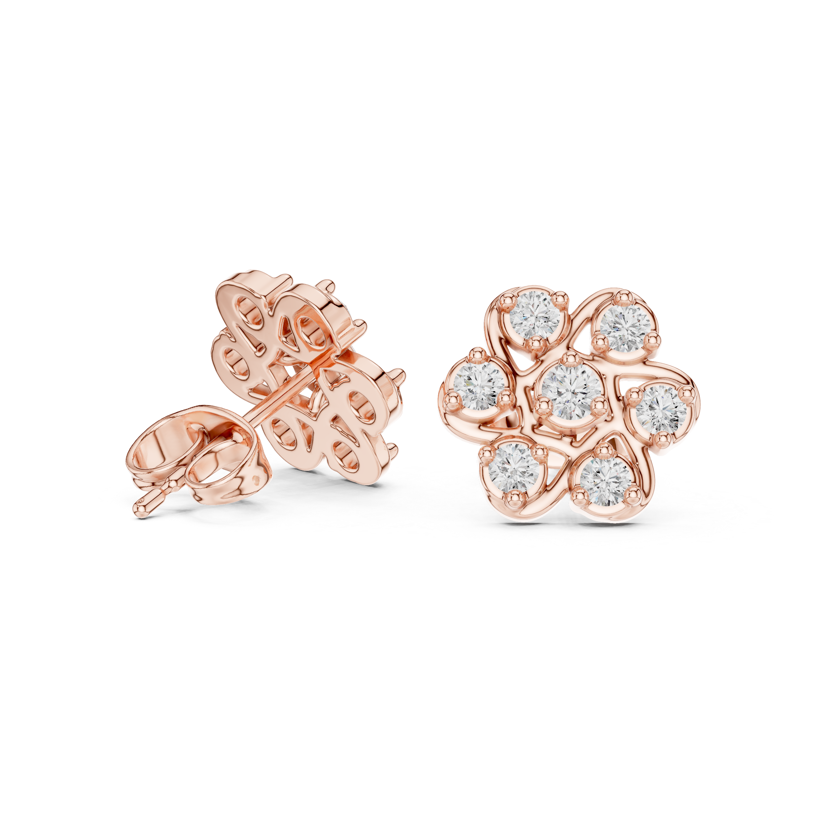Luxury Floral Diamond Earrings