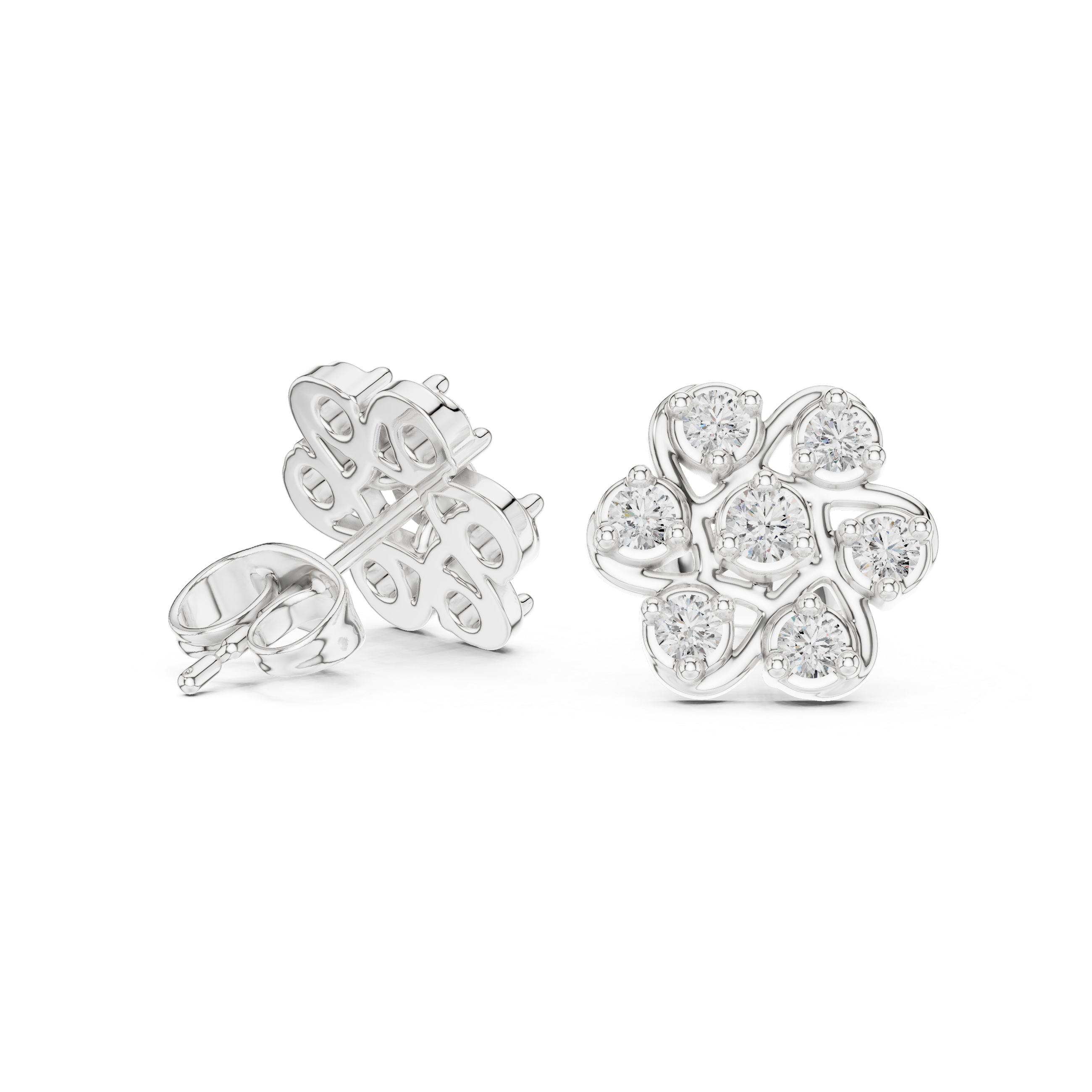 Luxury Floral Diamond Earrings