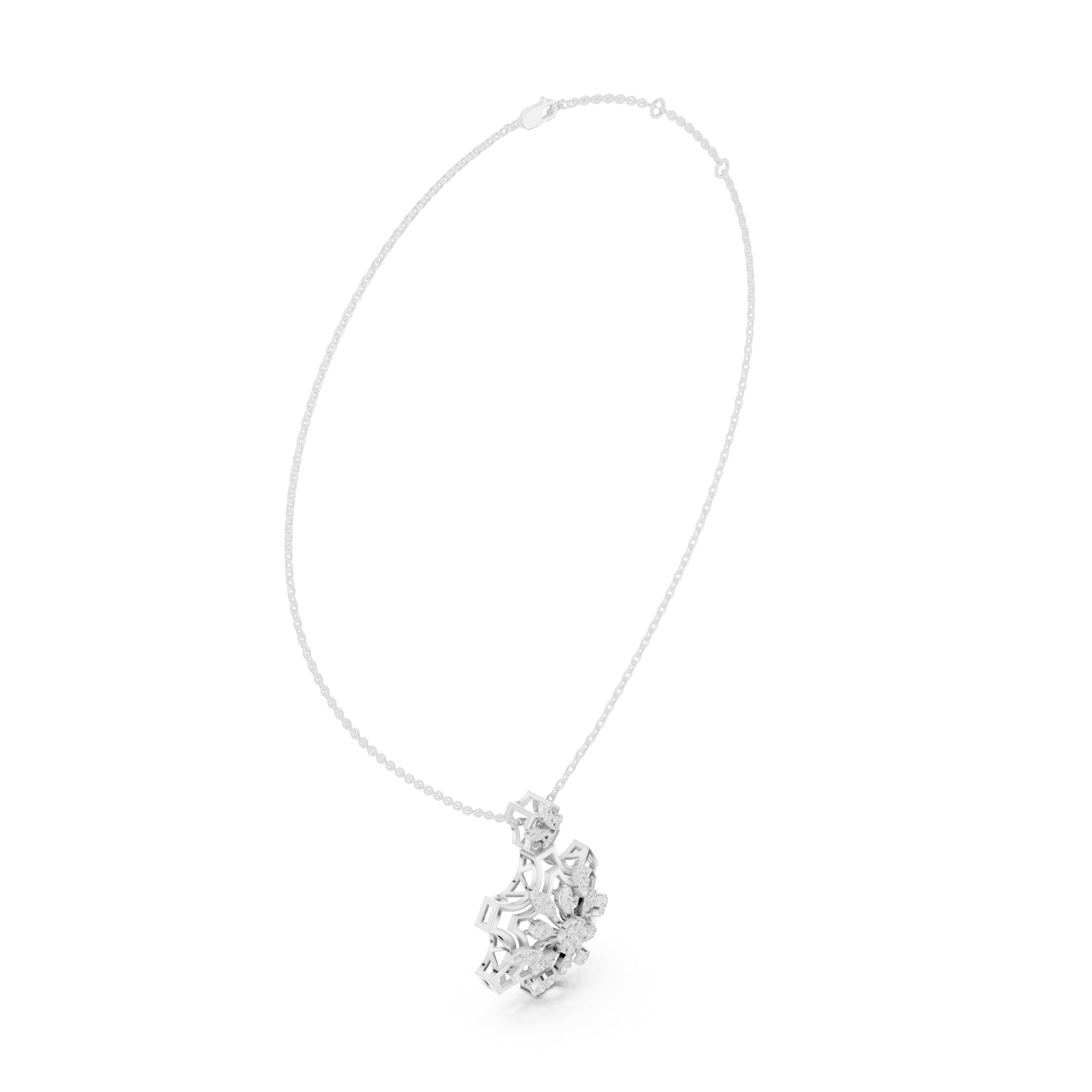 Luxury Floral Diamond Pendant