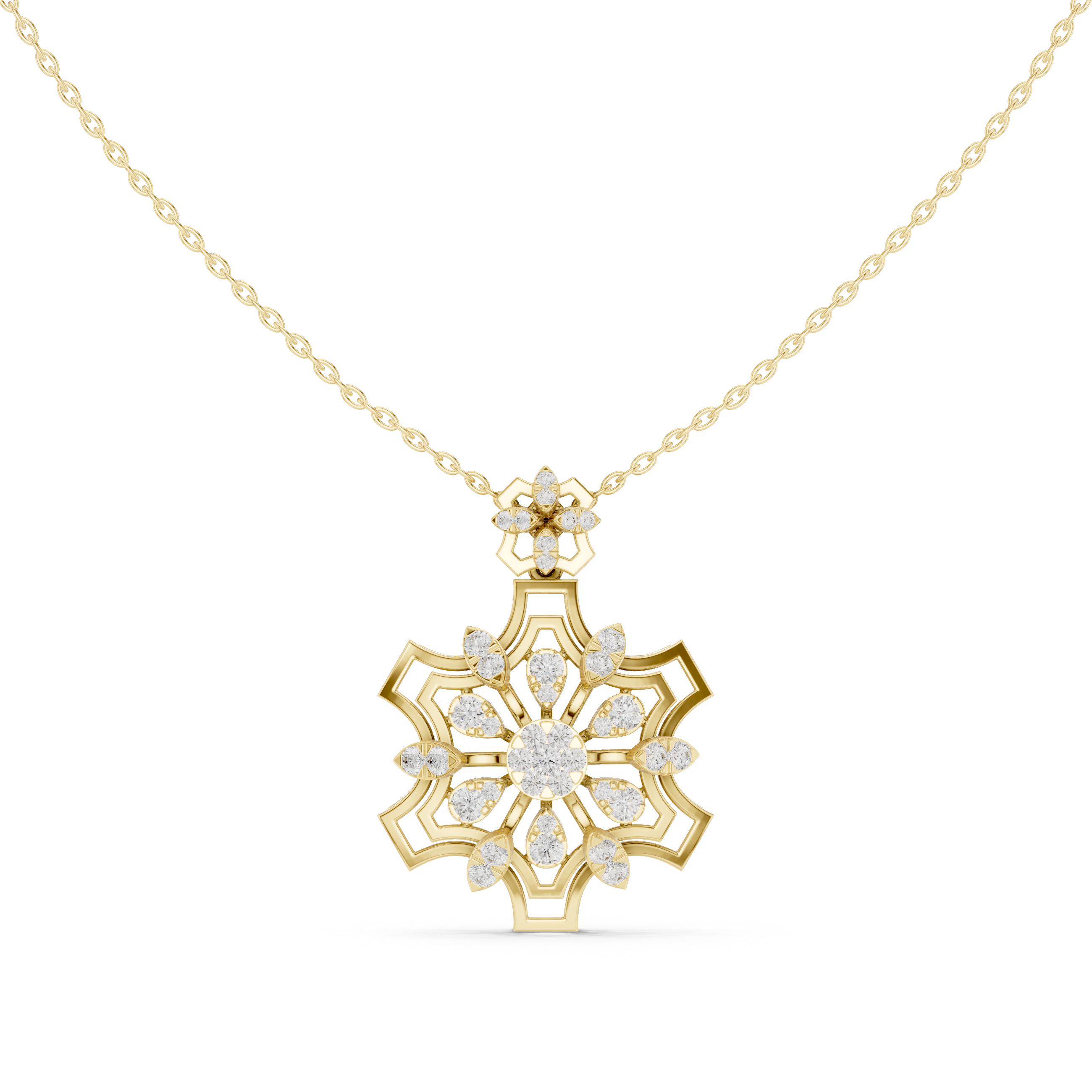 Luxury Floral Diamond Pendant