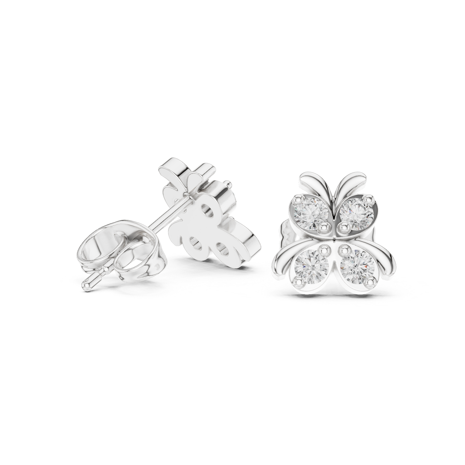 Butterfly Diamond Stud Earrings