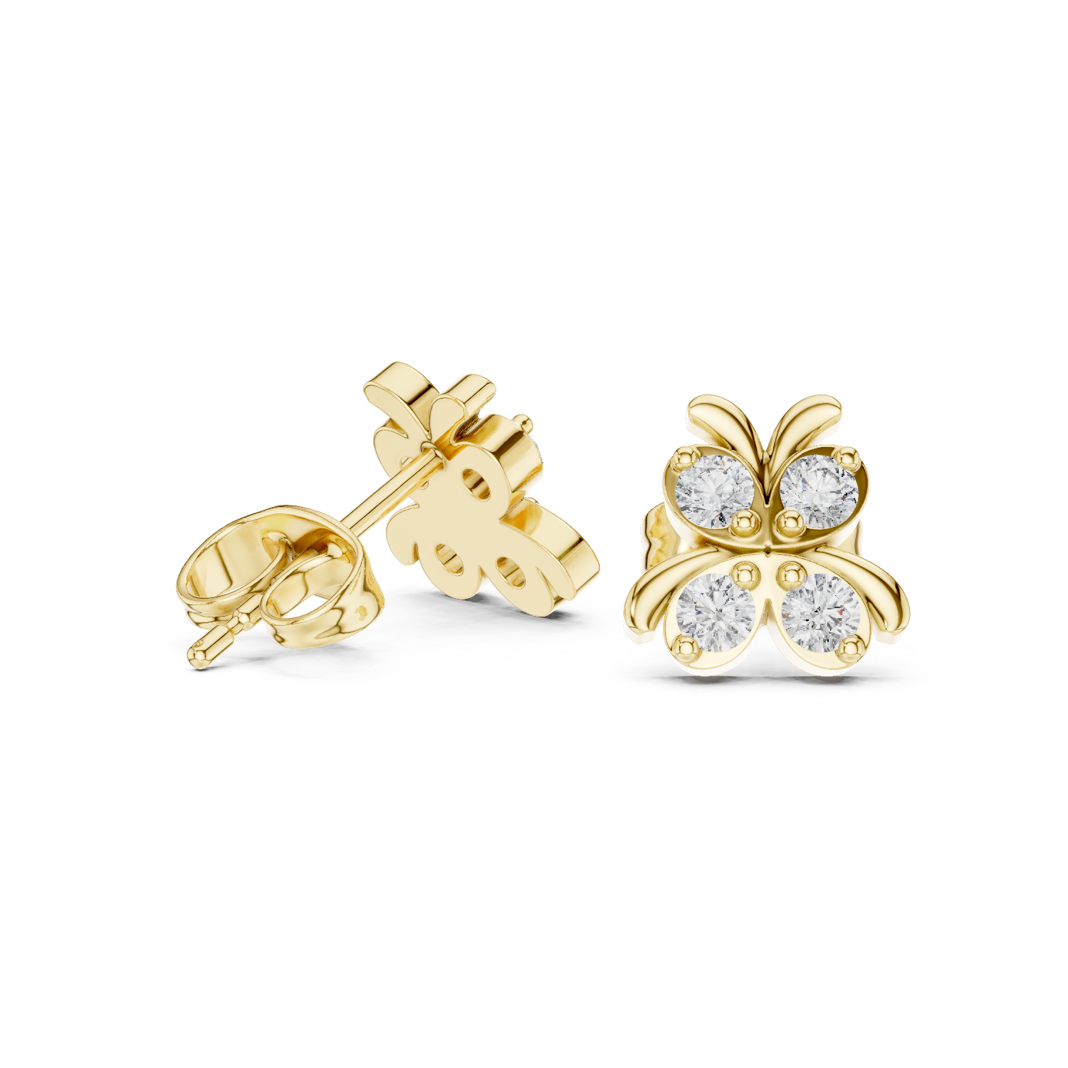 Butterfly Diamond Stud Earrings