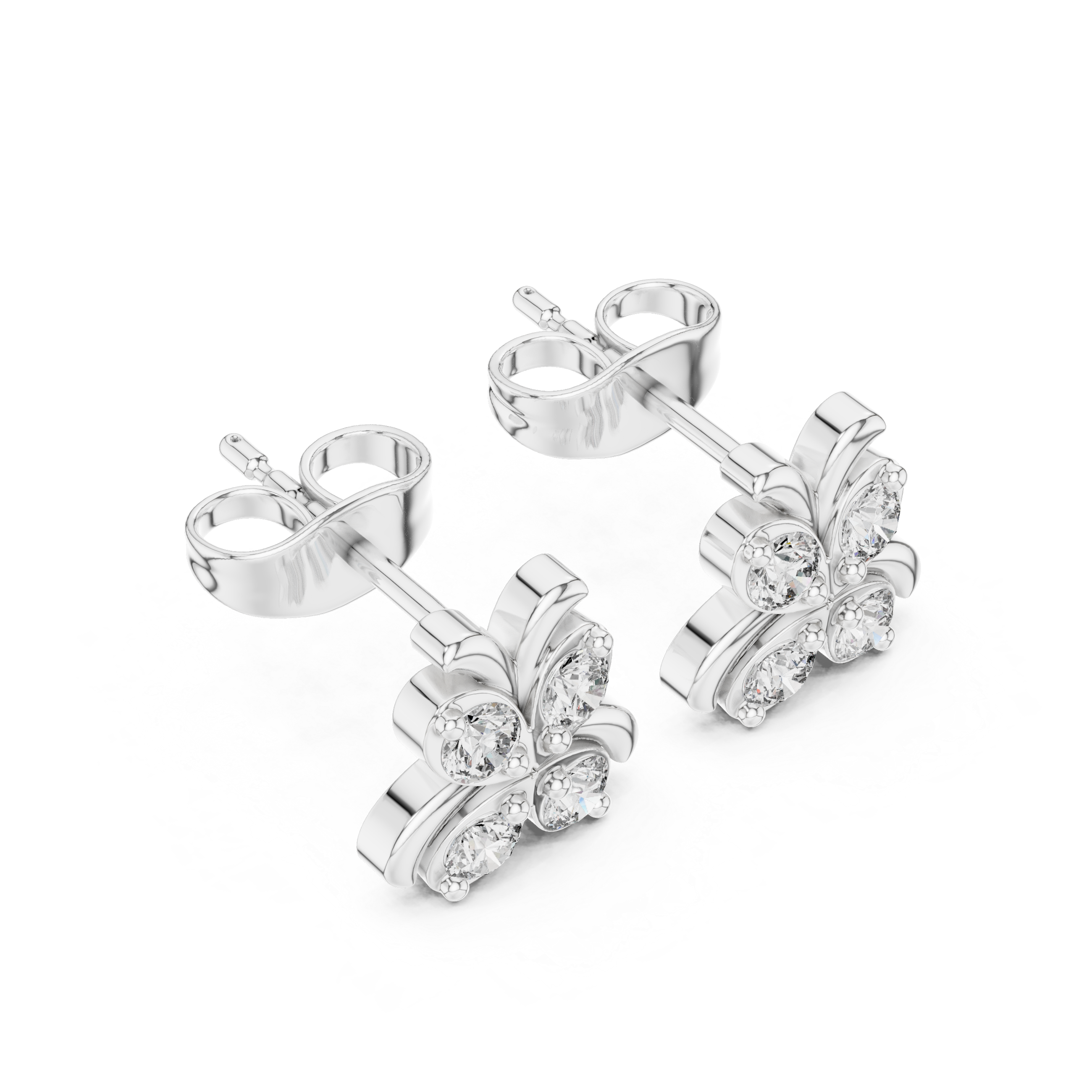 Butterfly Diamond Stud Earrings