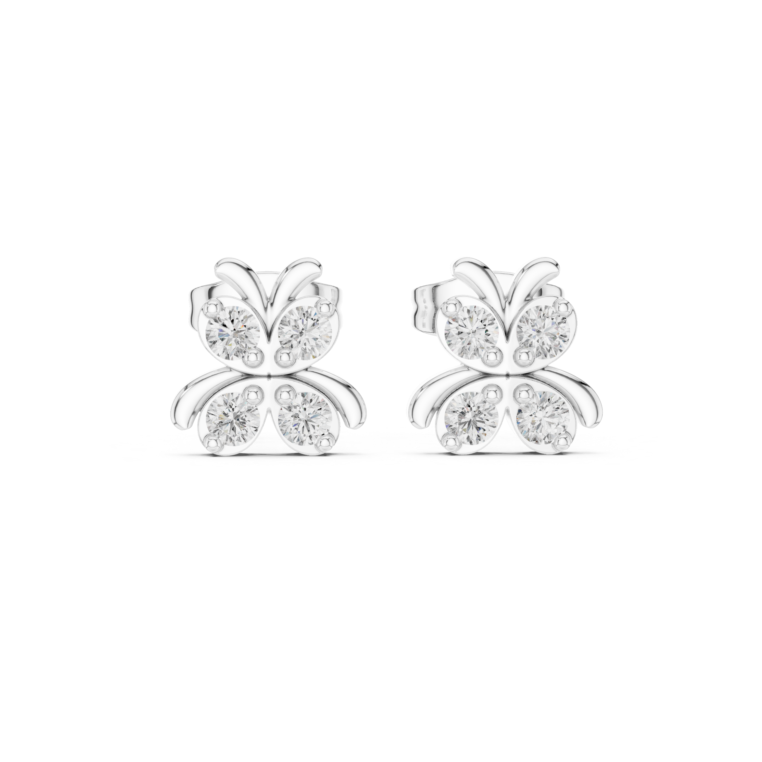 Butterfly Diamond Stud Earrings