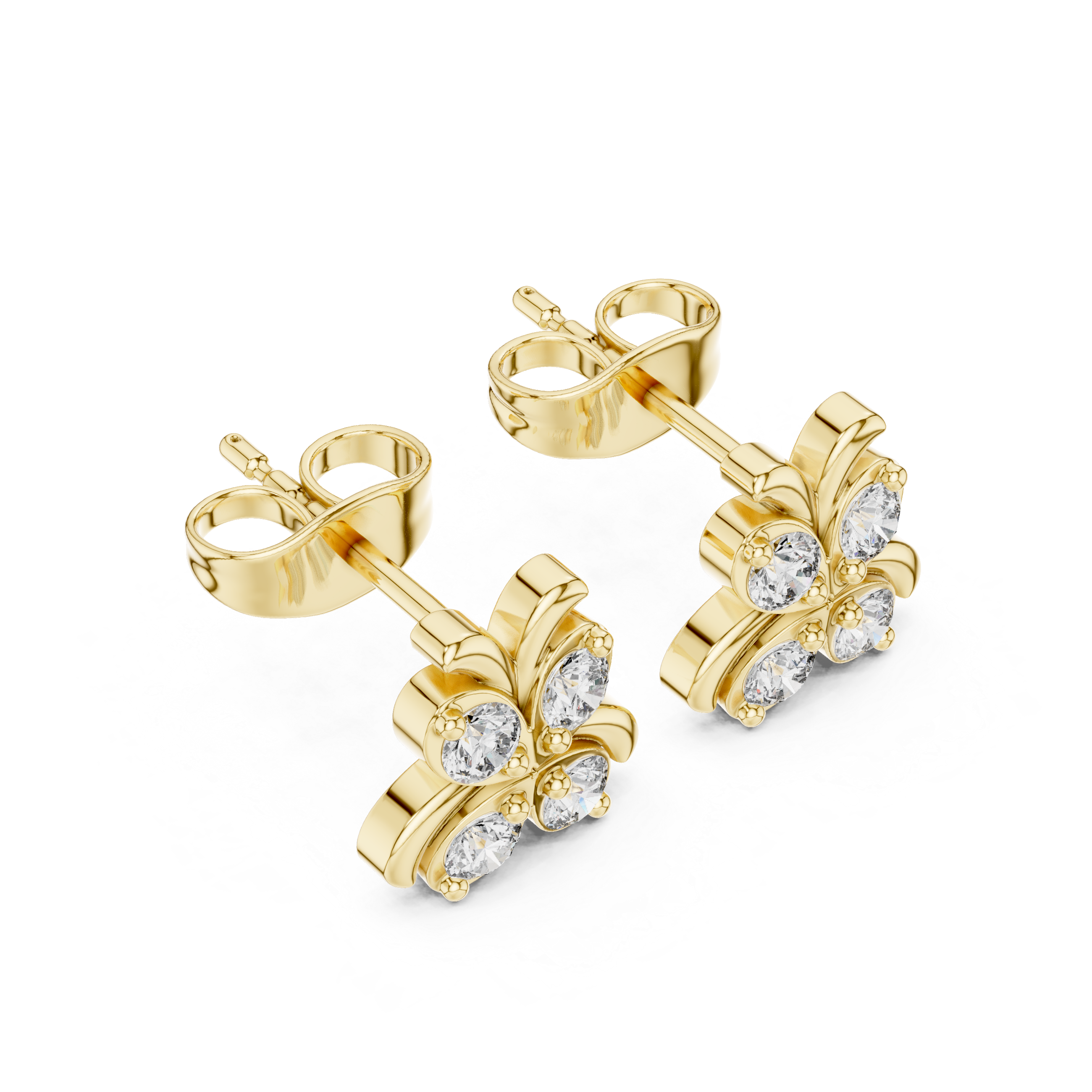 Butterfly Diamond Stud Earrings