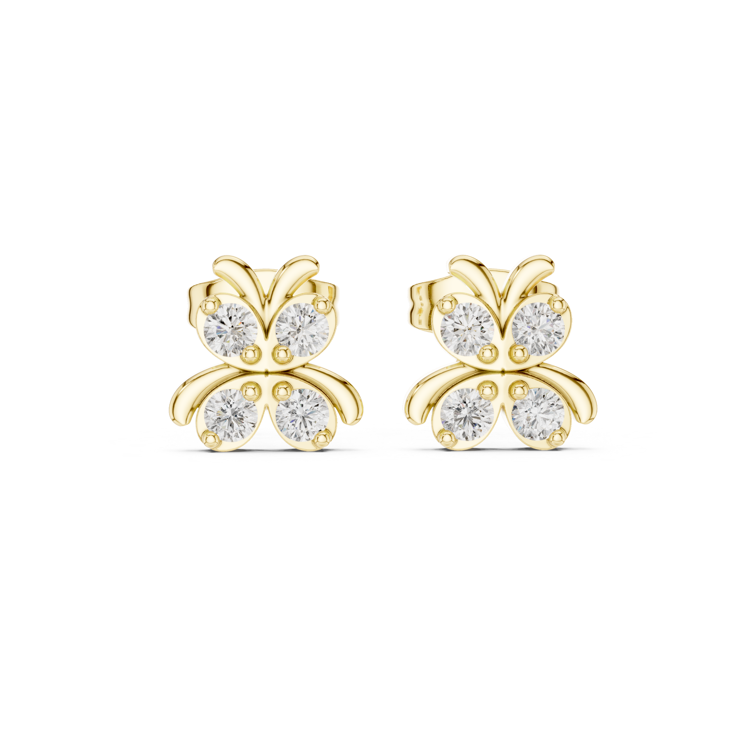 Butterfly Diamond Stud Earrings