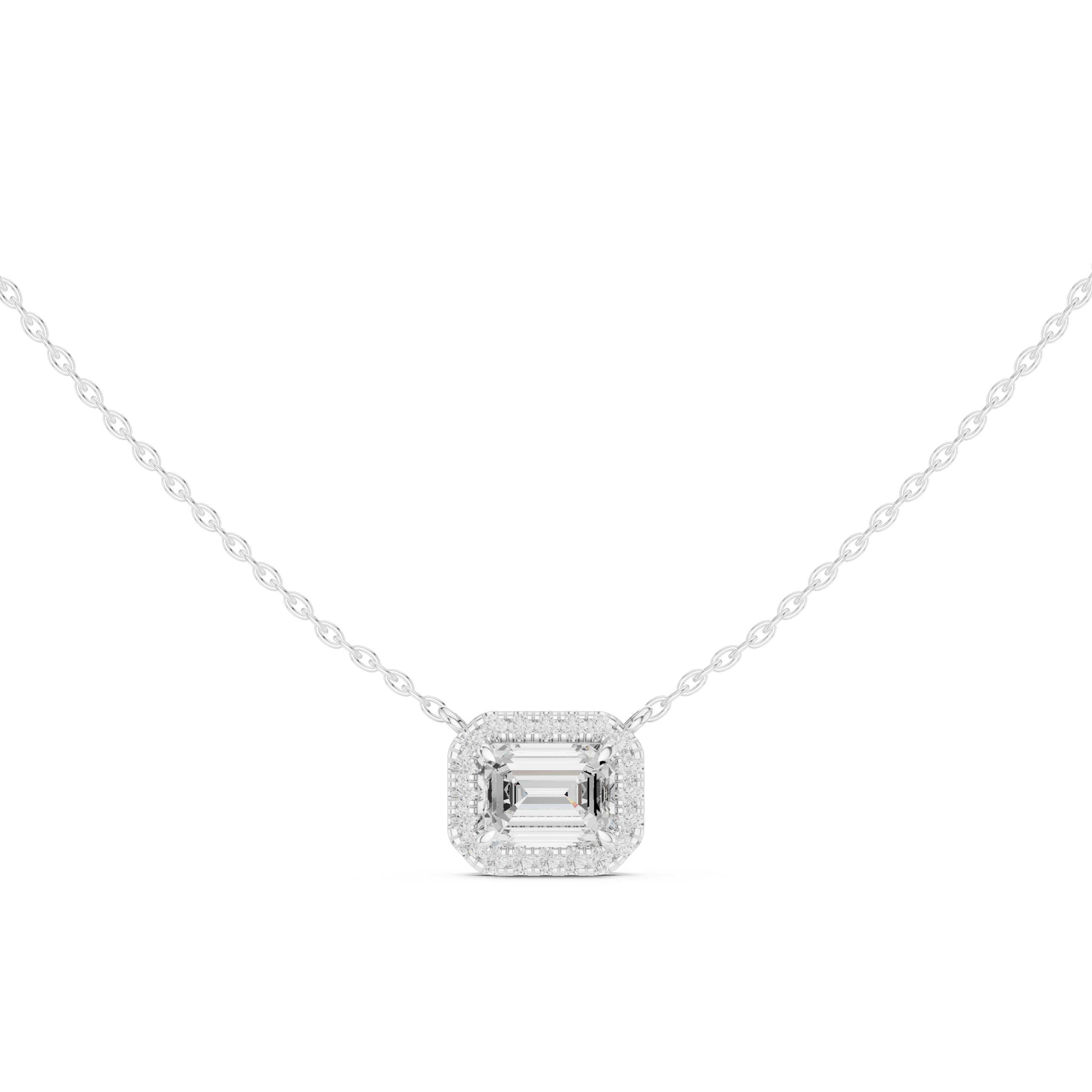 Luxury Emerald Halo Pendant