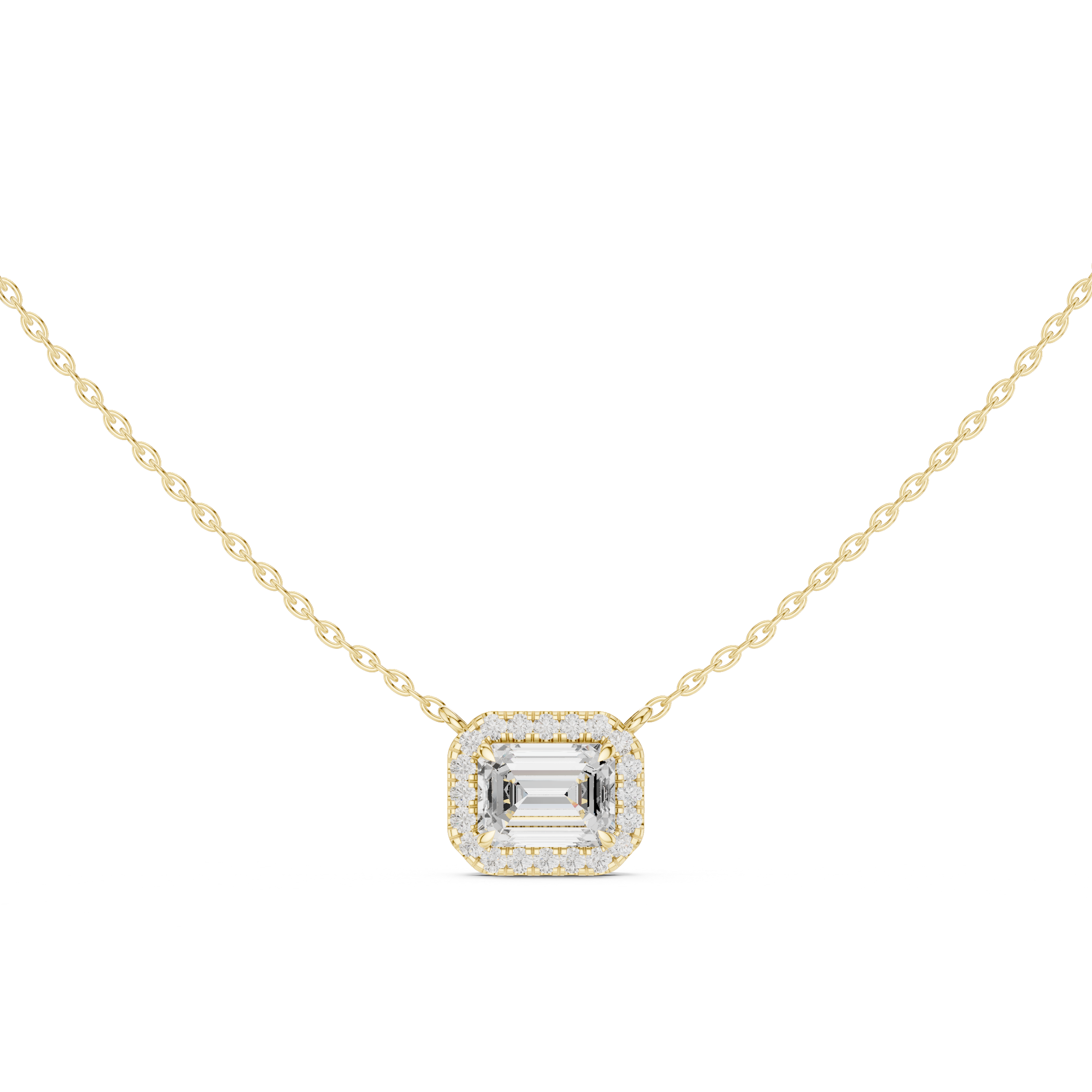 Luxury Emerald Halo Pendant