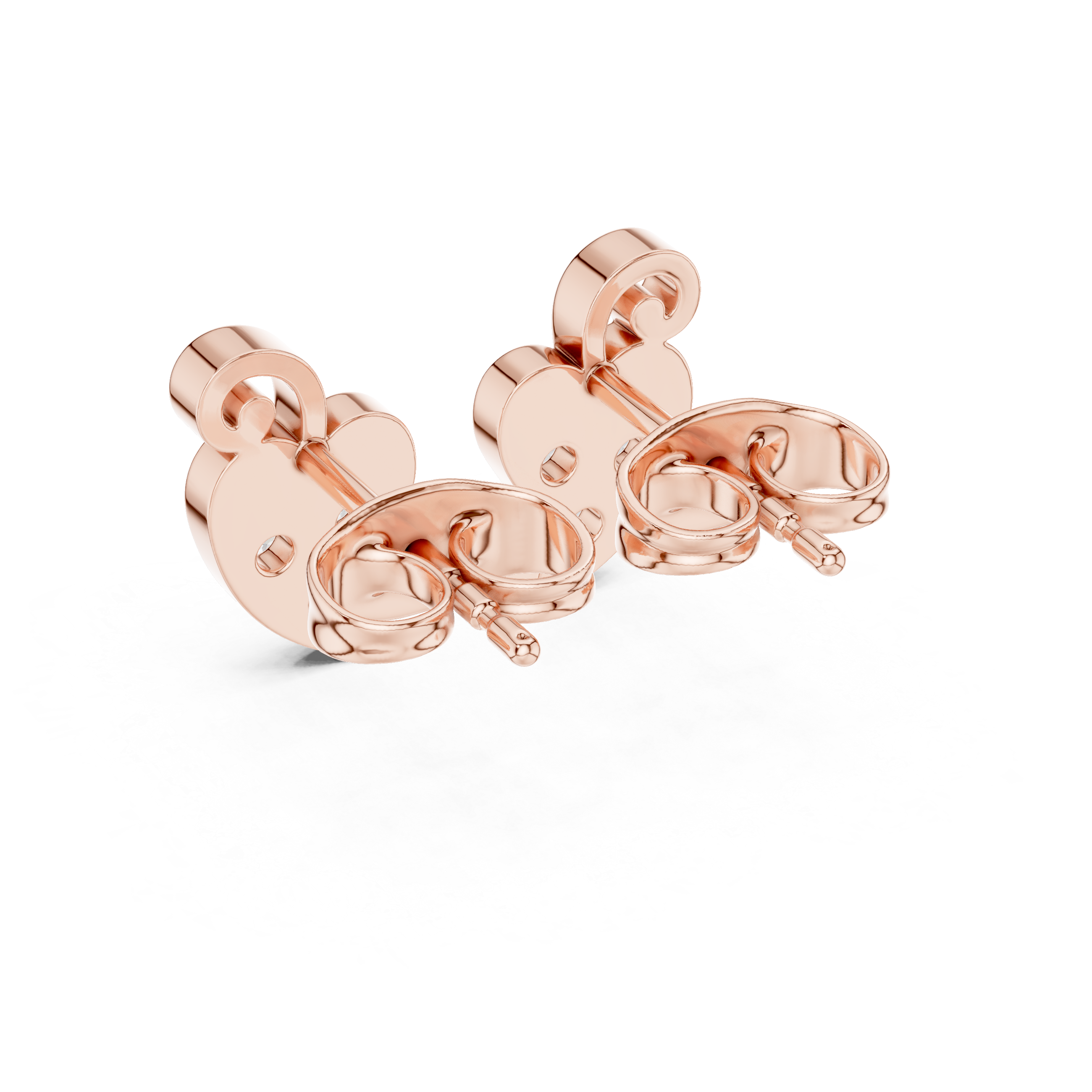 Heart Diamond Stud Earrings