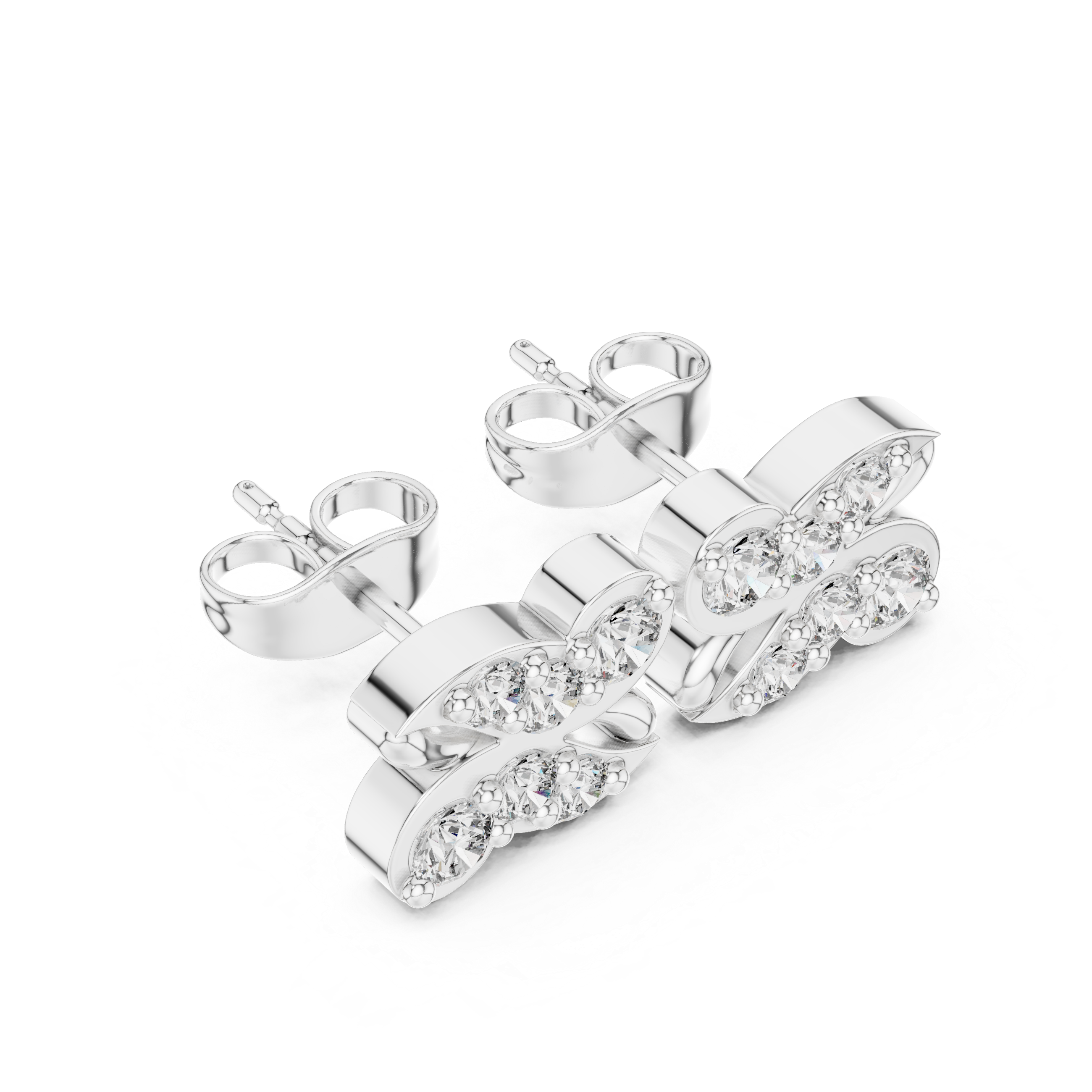 Cluster Diamond Stud Earrings