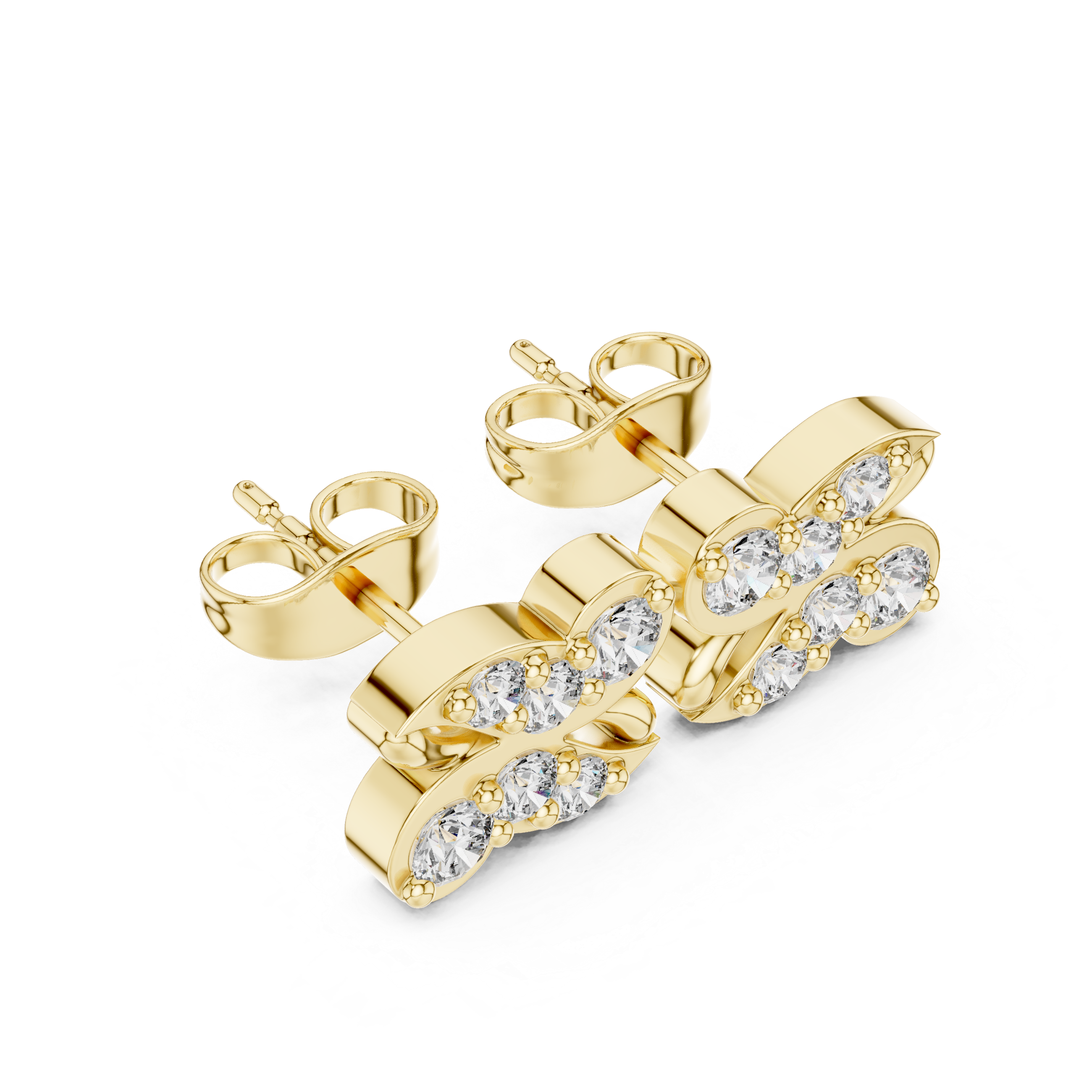 Cluster Diamond Stud Earrings