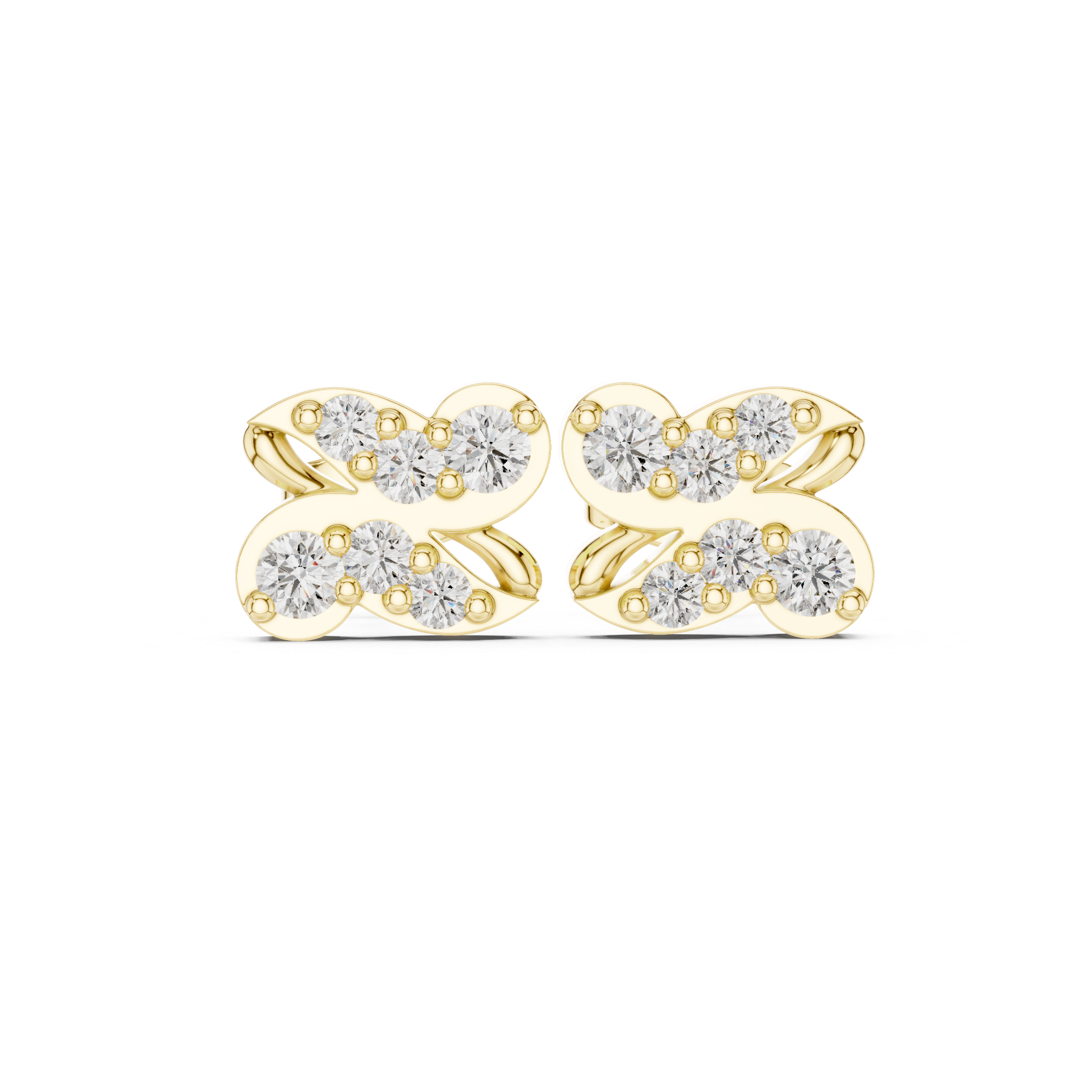 Cluster Diamond Stud Earrings