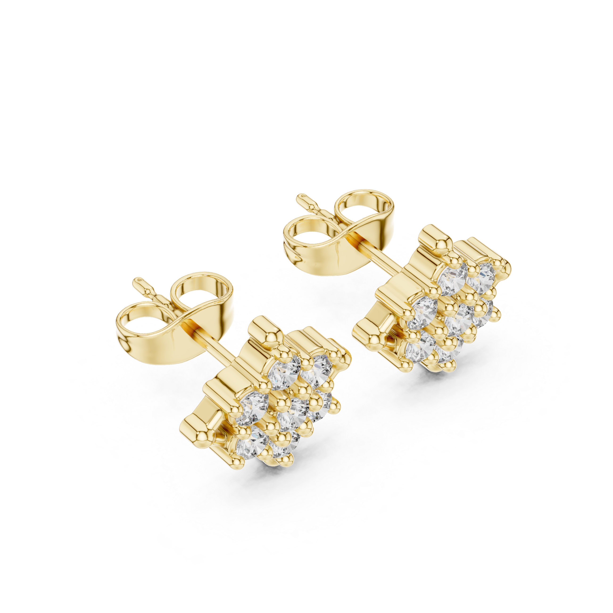 Luxury Cluster Diamond Stud Earrings