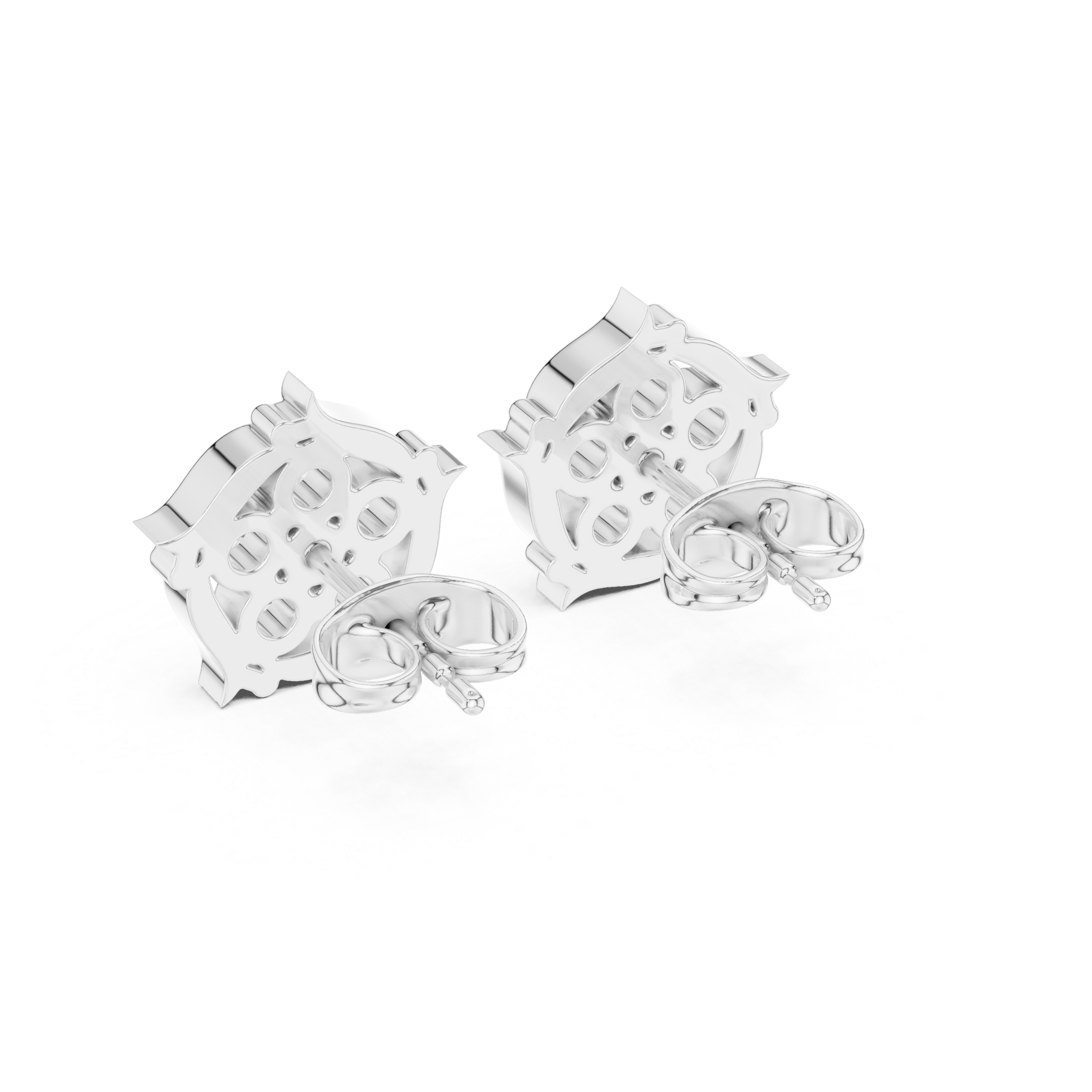 Luxury Floral Diamond Stud Earrings