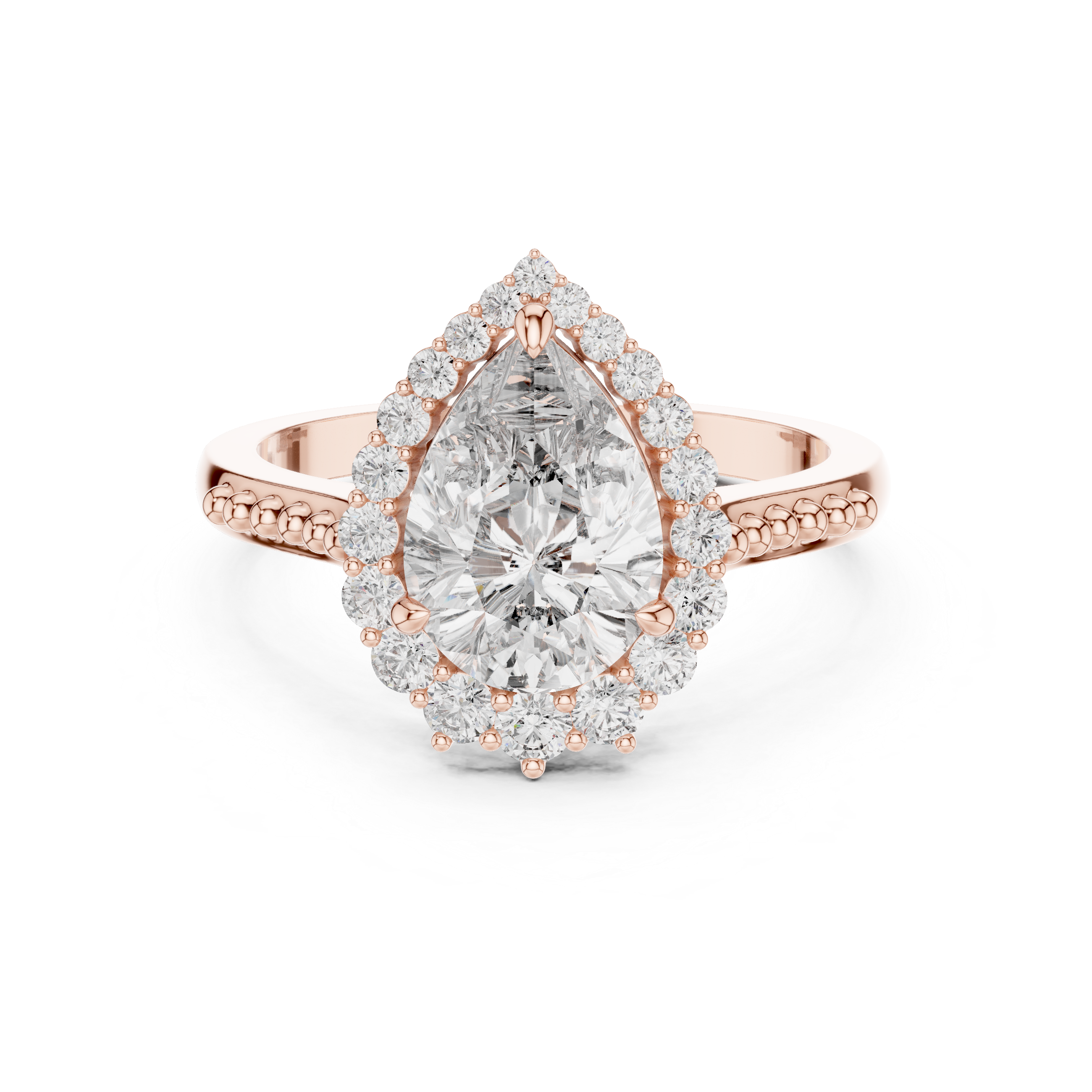Luxury Pear Halo Ring