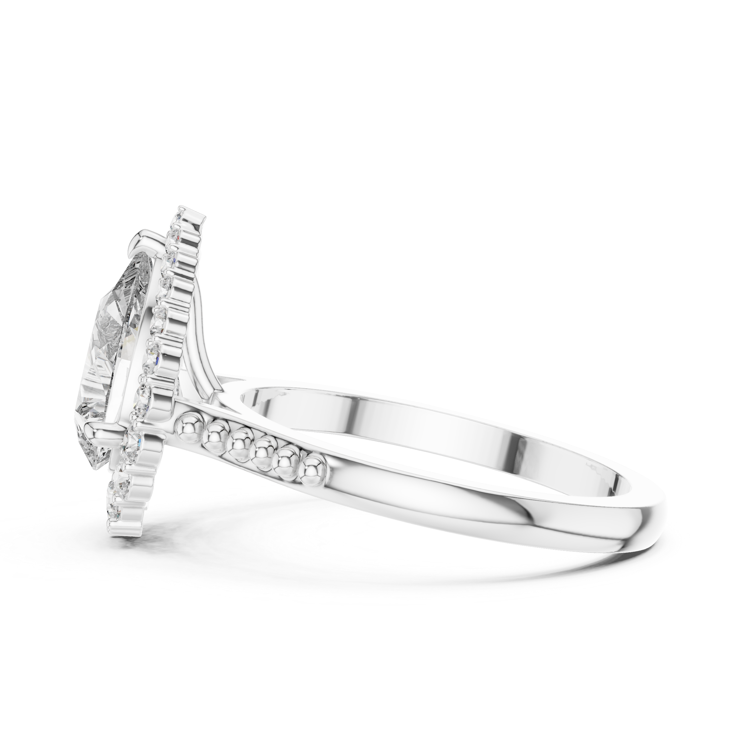 Luxury Pear Halo Ring