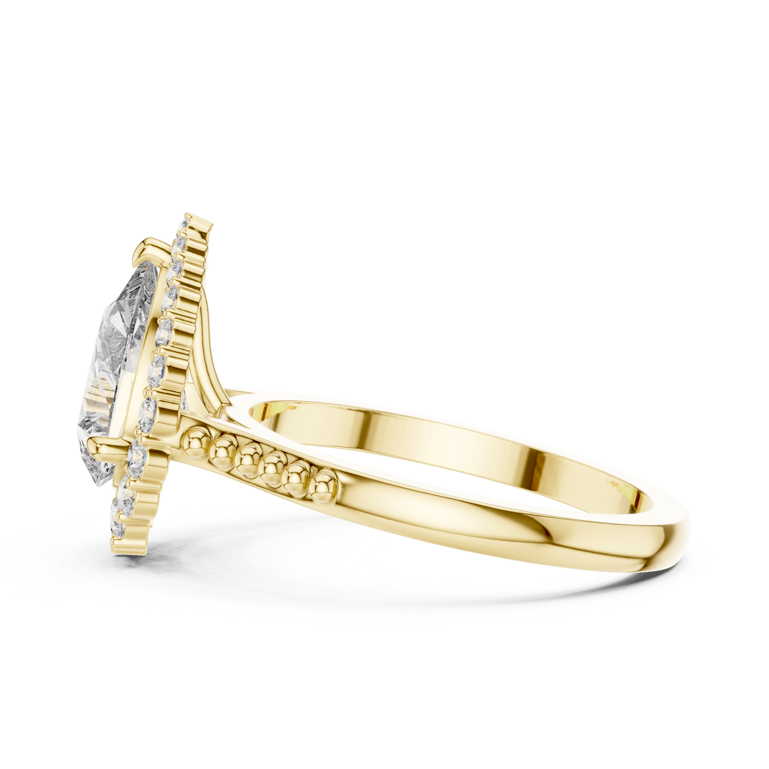 Luxury Pear Halo Ring