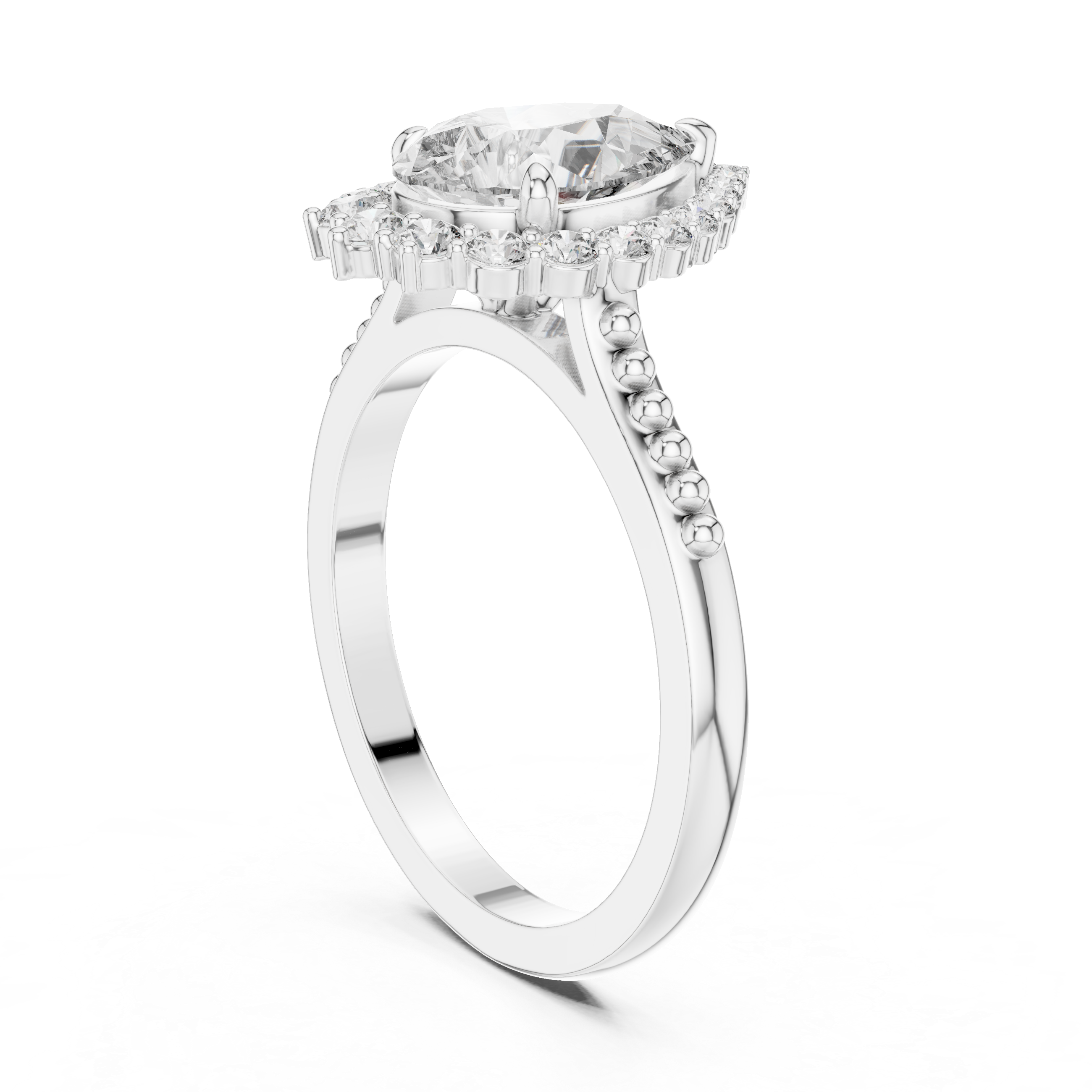 Luxury Pear Halo Ring