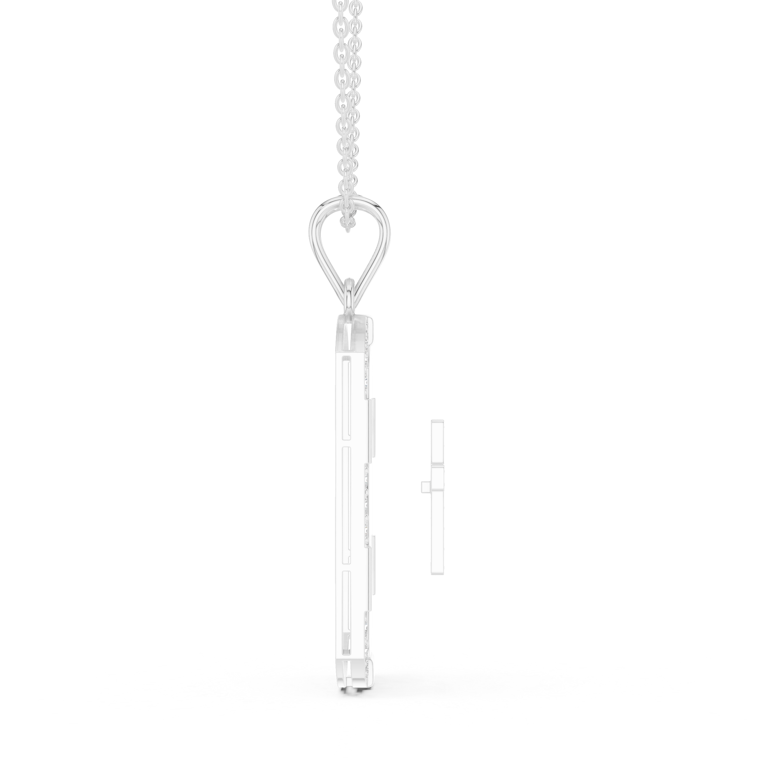 Diamond Cross Tag Pendant